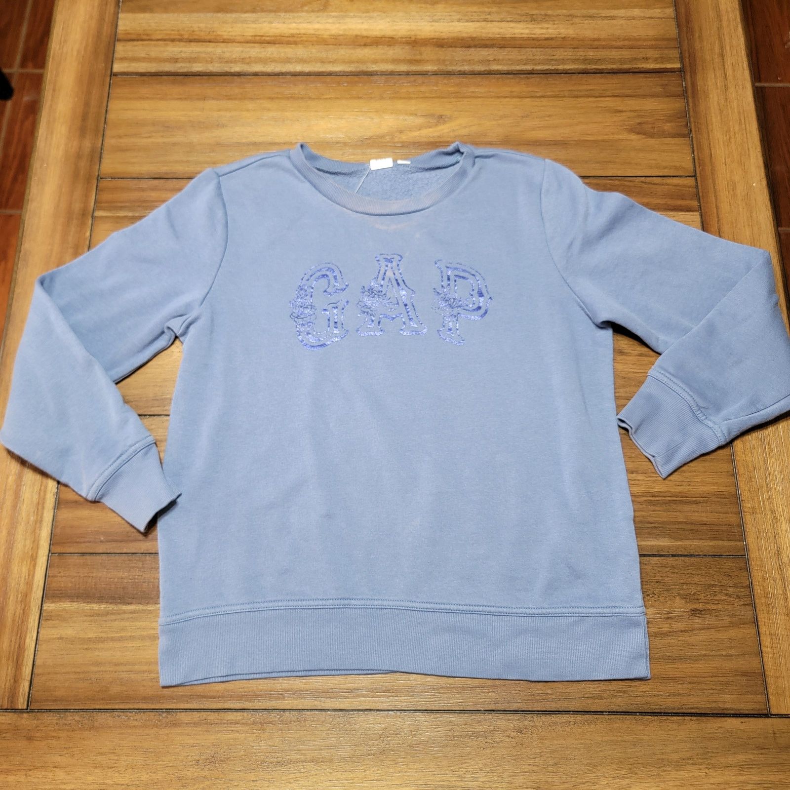 Gap GAP LS Blue Sweatshirt Old-Time Floral Logo - Size XS Size XS / US 0-2 / IT 36-38 - 1 Thumbnail