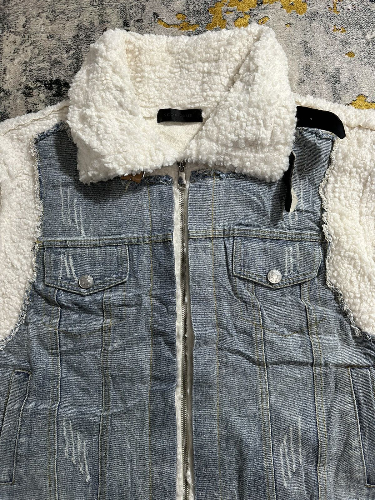20471120 RARE SCOT CLUB BONDAGE SHERPA DENIM JACKET VERY NICE DESIGN Size US XL / EU 56 / 4 - 3 Thumbnail
