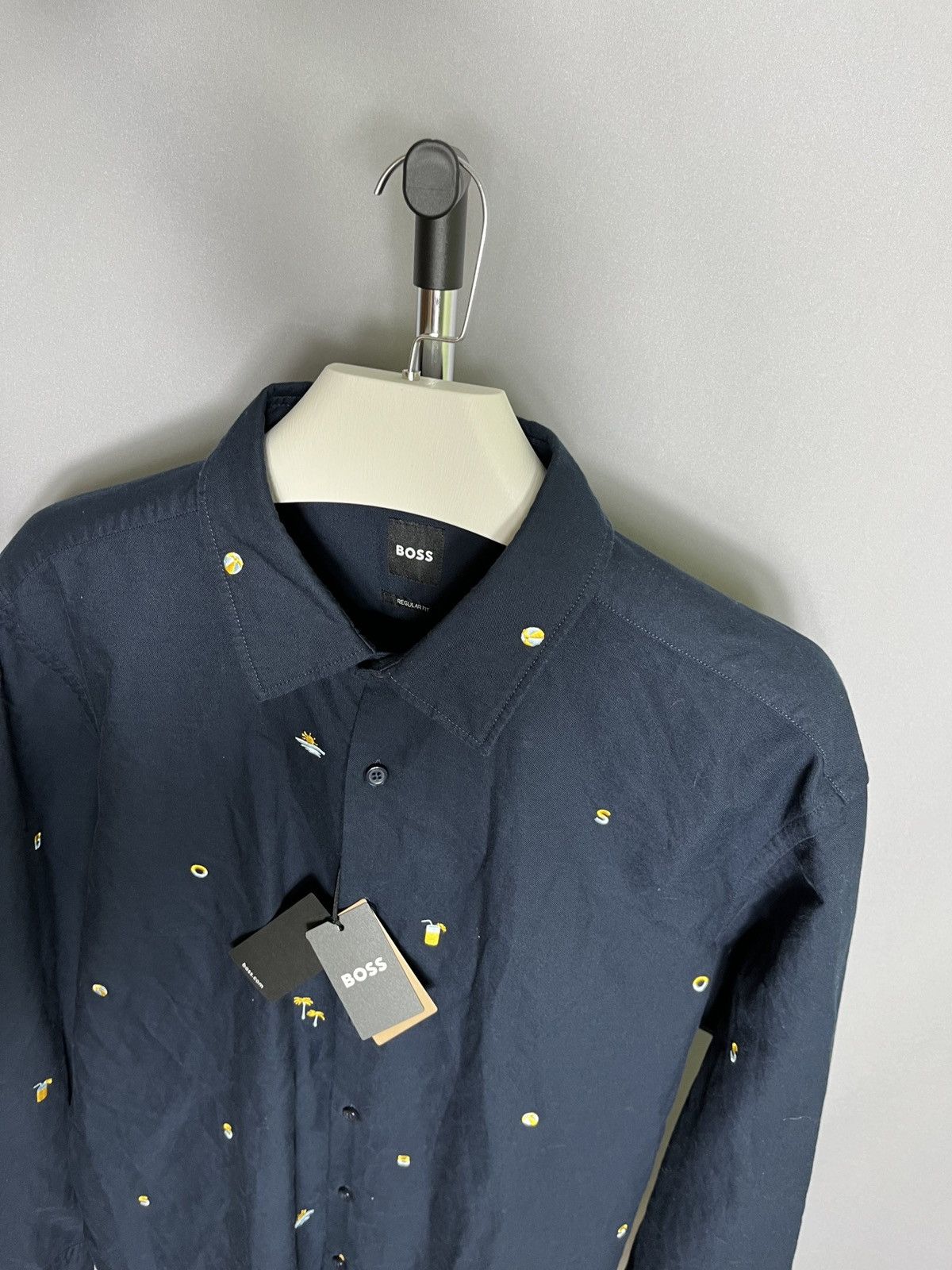 Hugo Boss NWT hugo boss lukas shirt button blue cotton Size US XXL / EU 58 / 5 - 3 Thumbnail