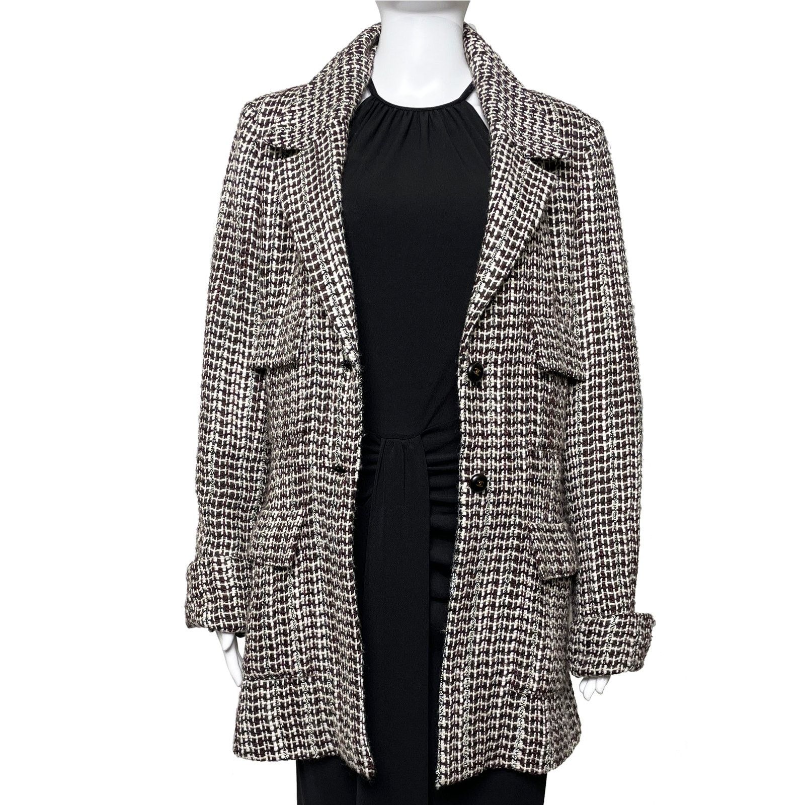 Chanel Brown Tweed Jacket Size S / US 4 / IT 40 - 2 Thumbnail
