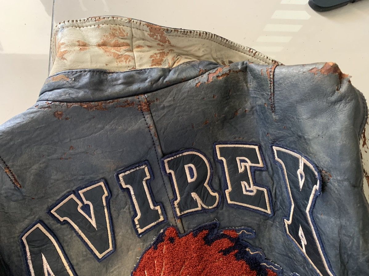 Vintage 90s Avirex Choctaw Football Team Leather Jacket