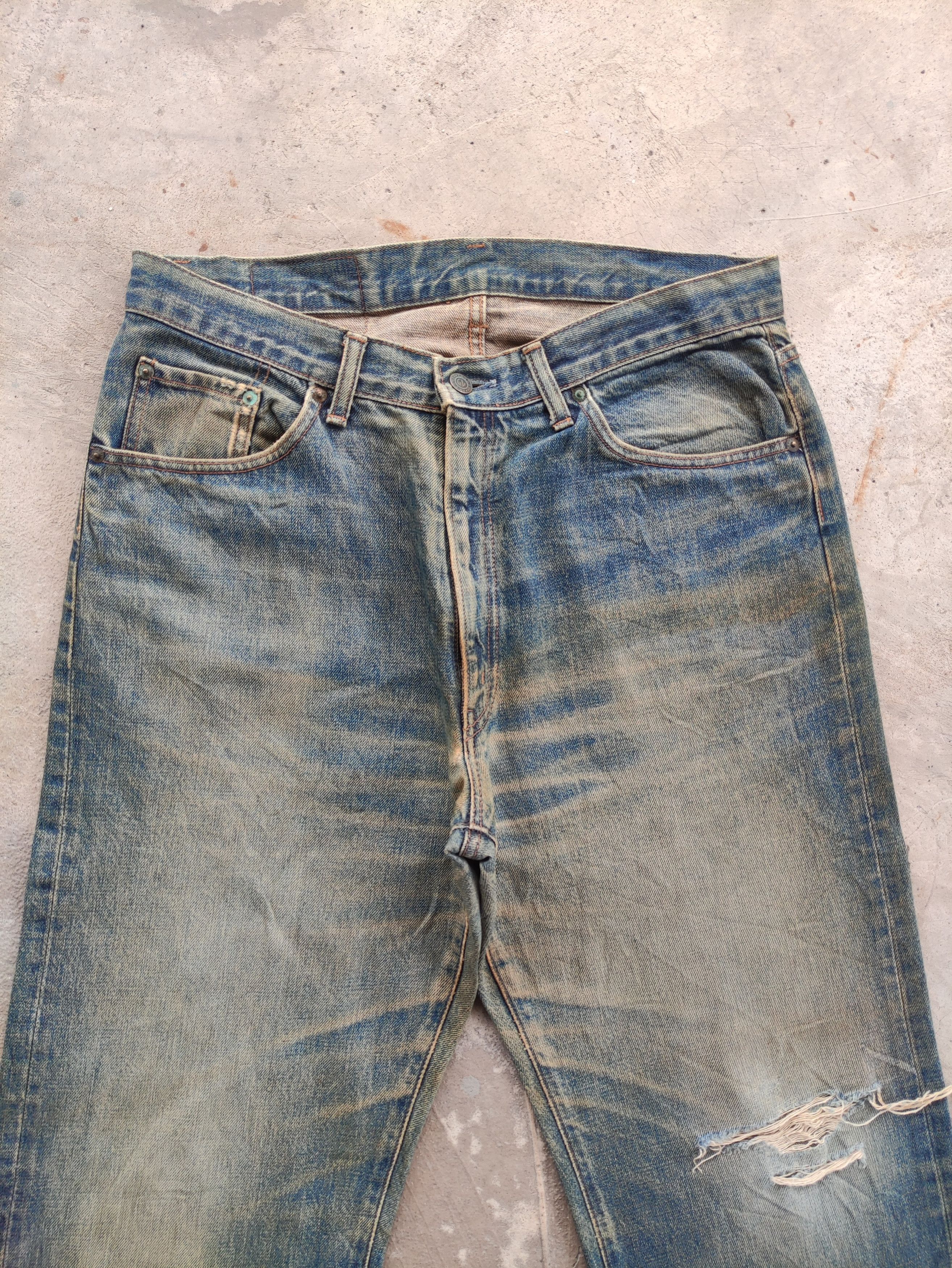 Japanese Brand Vintage GL Heart Japanese Baggy Rusty Distressed Faded Denim Size US 36 / EU 52 - 3 Thumbnail