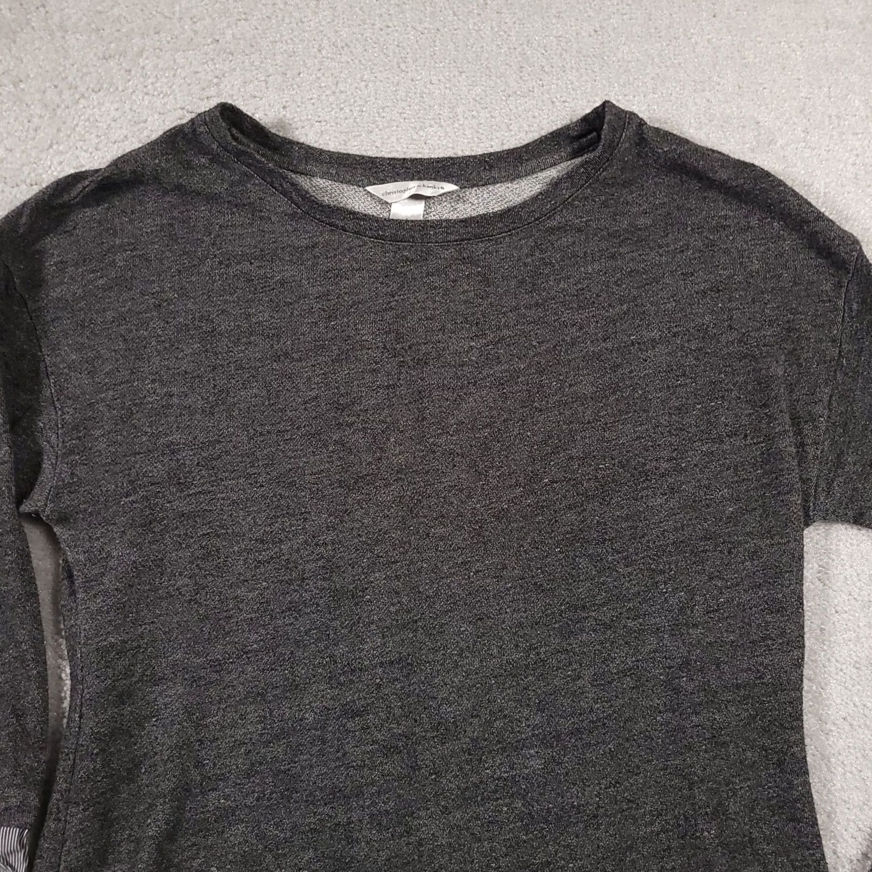 Vintage Christopher & Banks Sweater Women's Large Gray Mock Layered 3/4 Sleeve Tunic Size L / US 10 / IT 46 - 3 Thumbnail