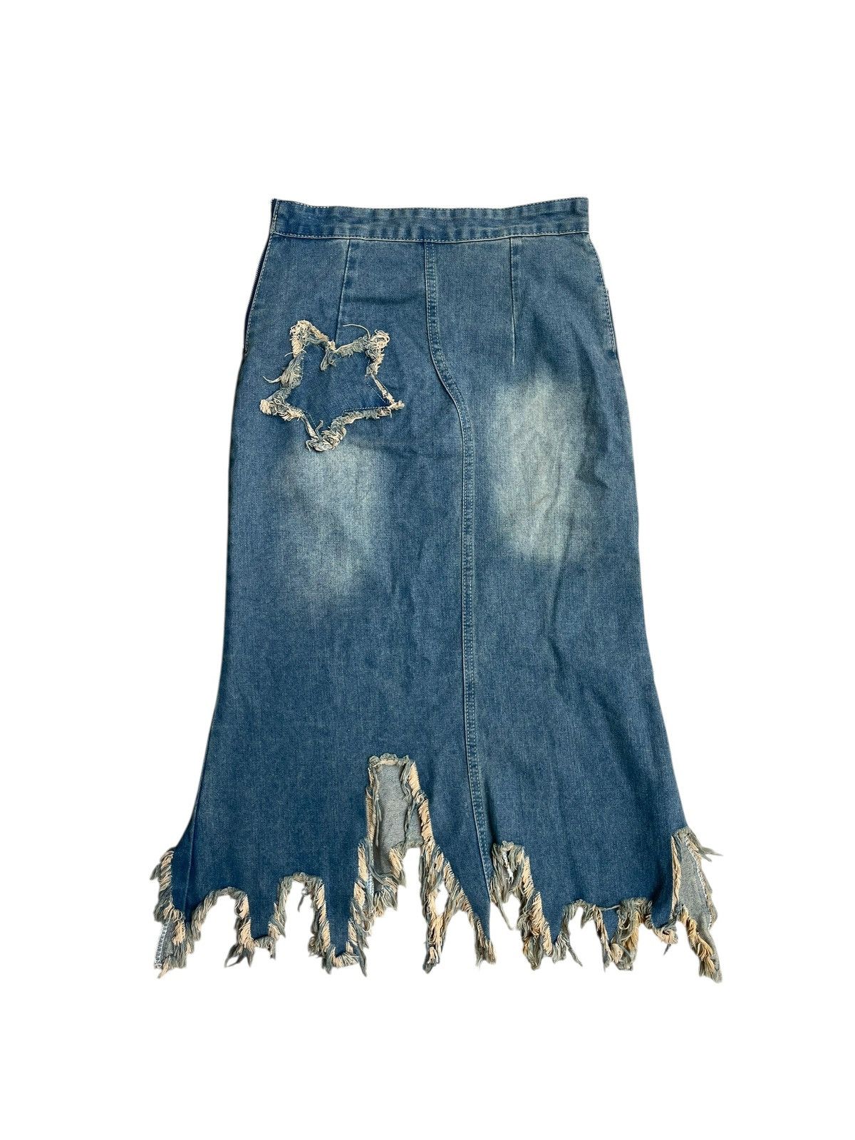 If Six Was Nine Unknown mud max patched star midi skirt gothic emo Size 28" / US 6 / IT 42 - 3 Thumbnail