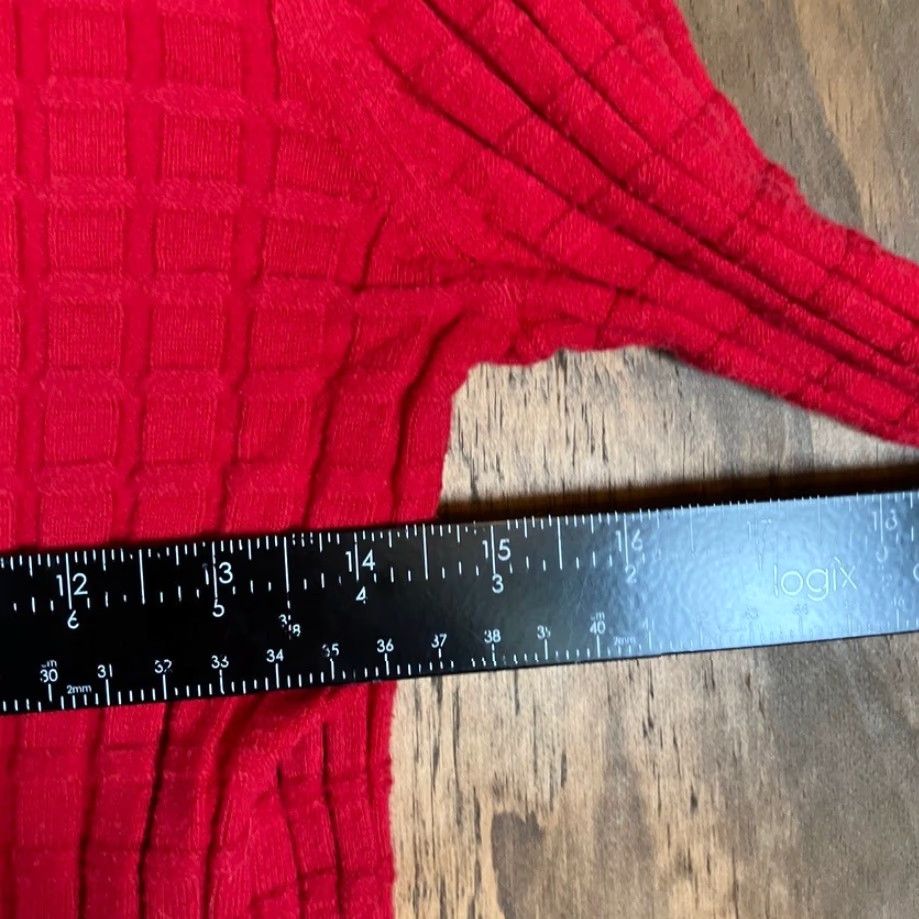 Ann Taylor VINTAGE Ann Taylor Factory Womens Sweater Red Textured Long Sleeve Knit Stretch M Size M / US 6-8 / IT 42-44 - 6 Thumbnail