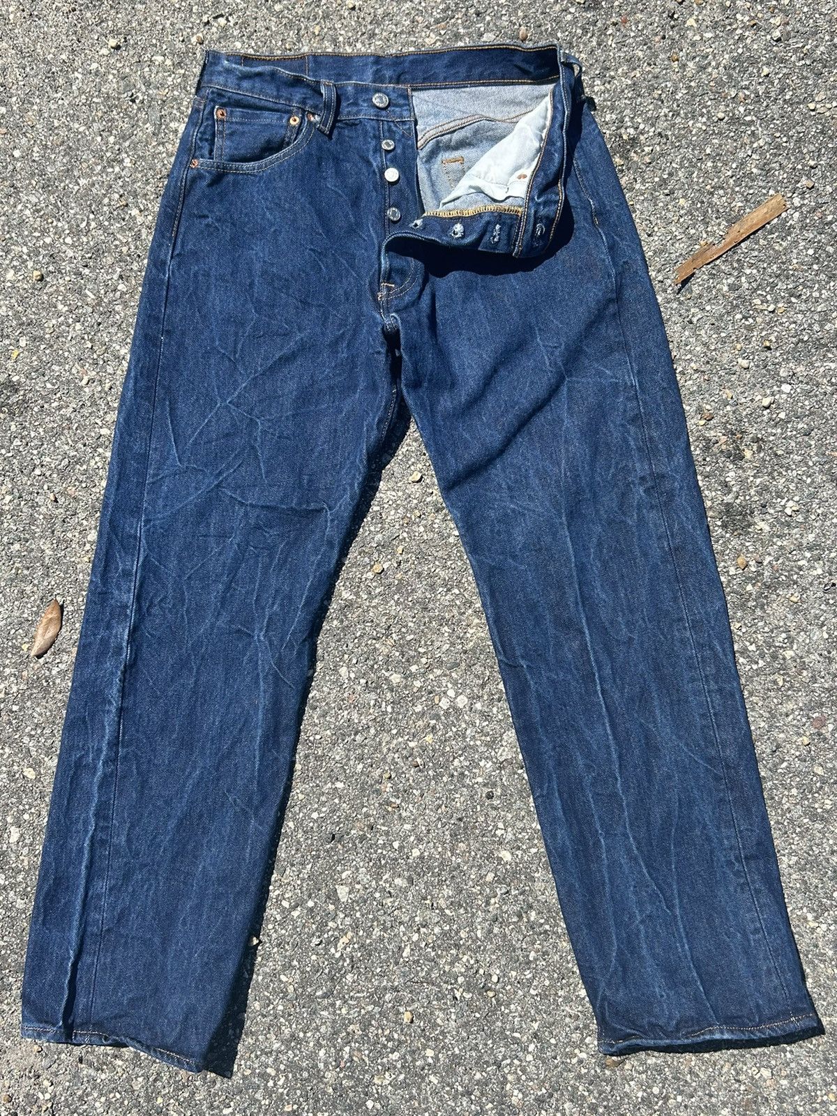 Levi's Levi’s Distressed Marbled Blue 501’s Size US 33 - 1 Thumbnail