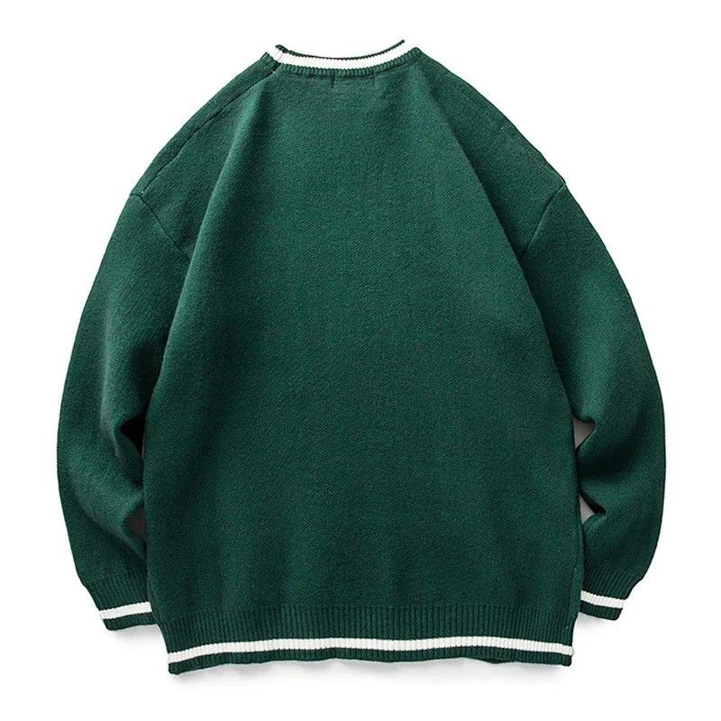 Japanese Brand "SONICS" Print Letter Knitted Green Sweater Size US M / EU 48-50 / 2 - 2 Thumbnail