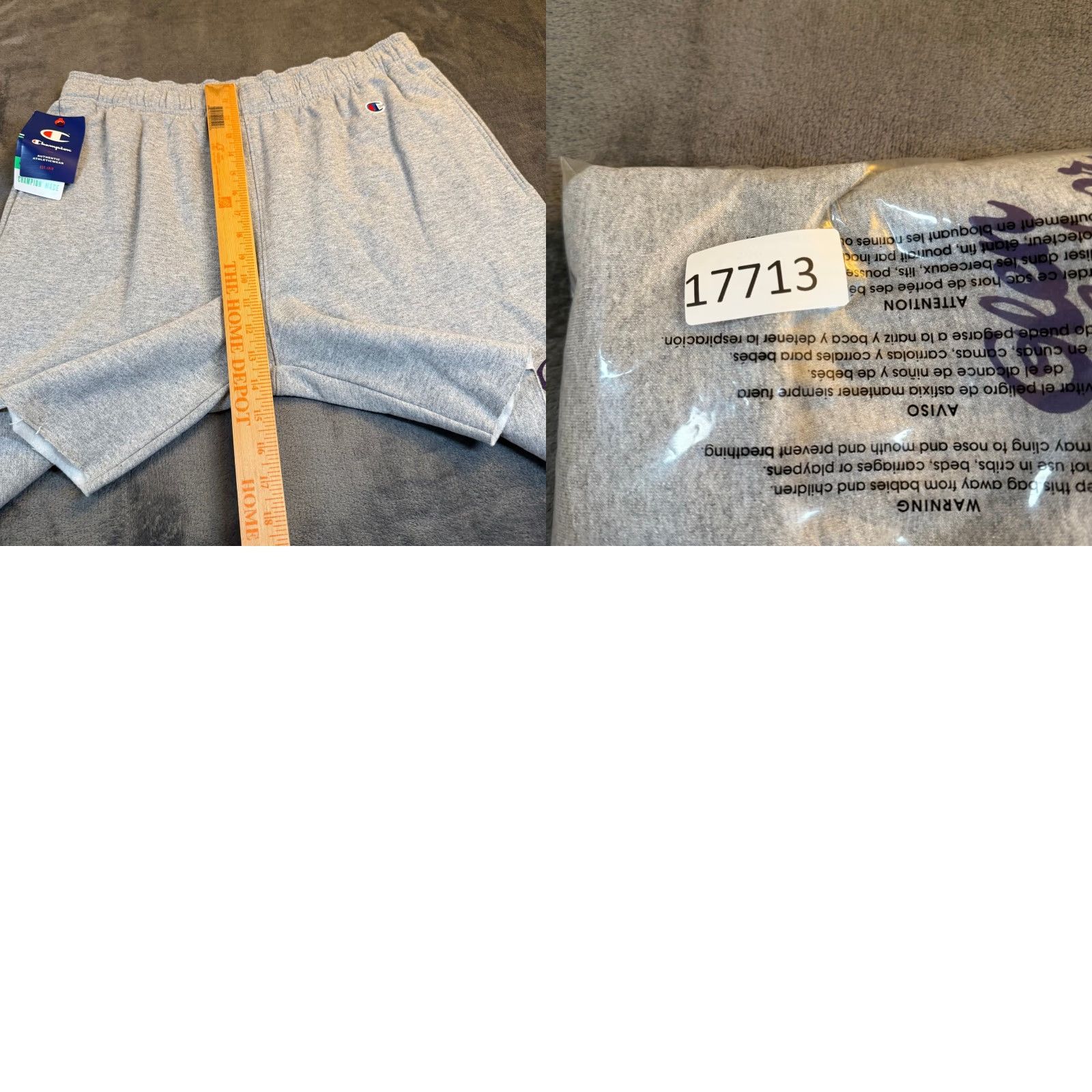 Champion Champion Glen Arbor Fleece Shorts Grey Elastic Waist Raw Hem Mens Large NWT Size US 33 - 9 Thumbnail