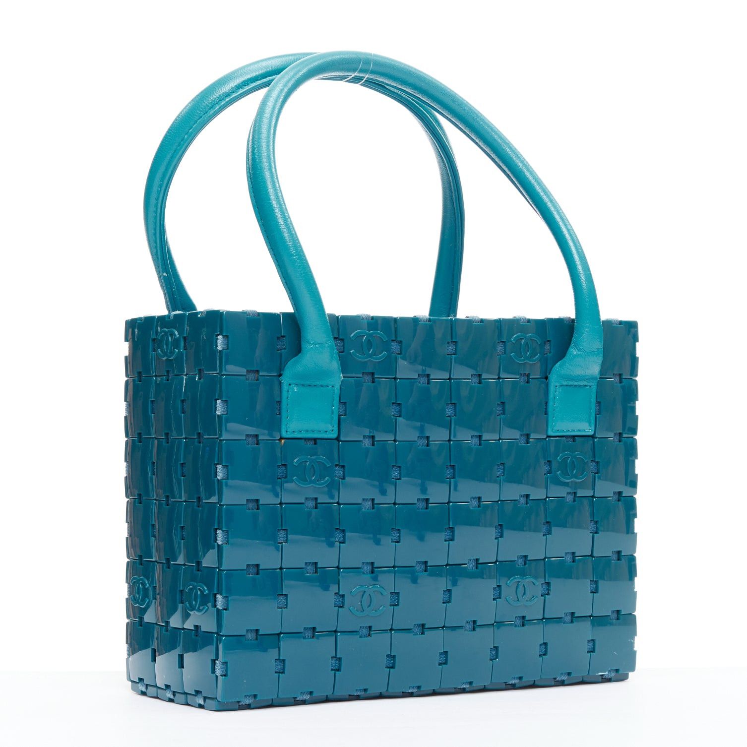 Chanel rare CHANEL Puzzle blue plastic CC chip leather stitch tote bag Size ONE SIZE - 1 Thumbnail