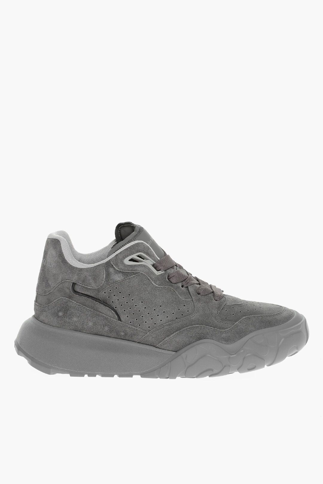 image of Alexander Mcqueen Og1Mm0423 Suede Low-Top Sneakers In Grey, Men's (Size 7)