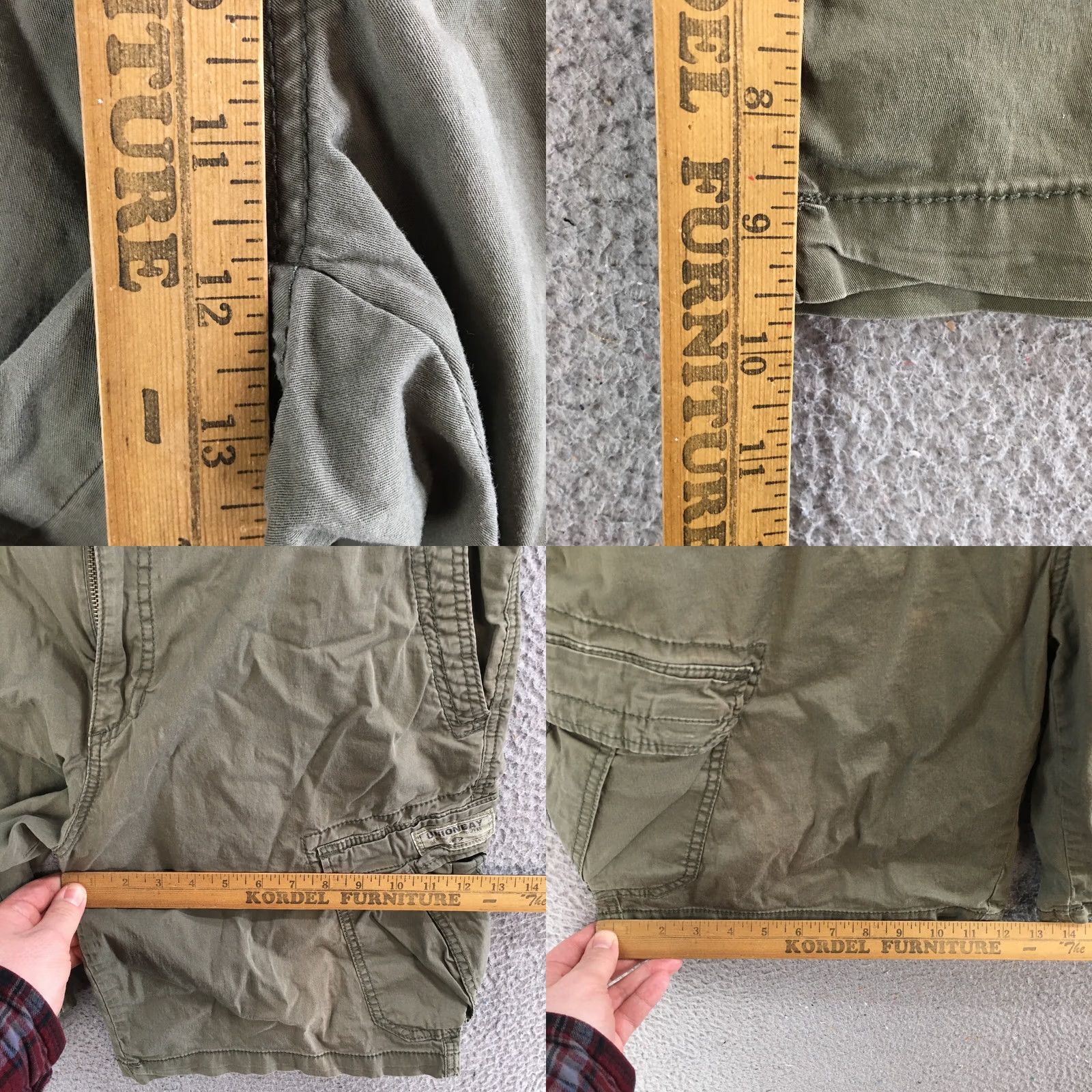 Vintage Unionbay Cargo Short Mens 38 Mid Rise Cotton Blend Zip Fly Flat Front Green Size US 38 / EU 54 - 8 Thumbnail