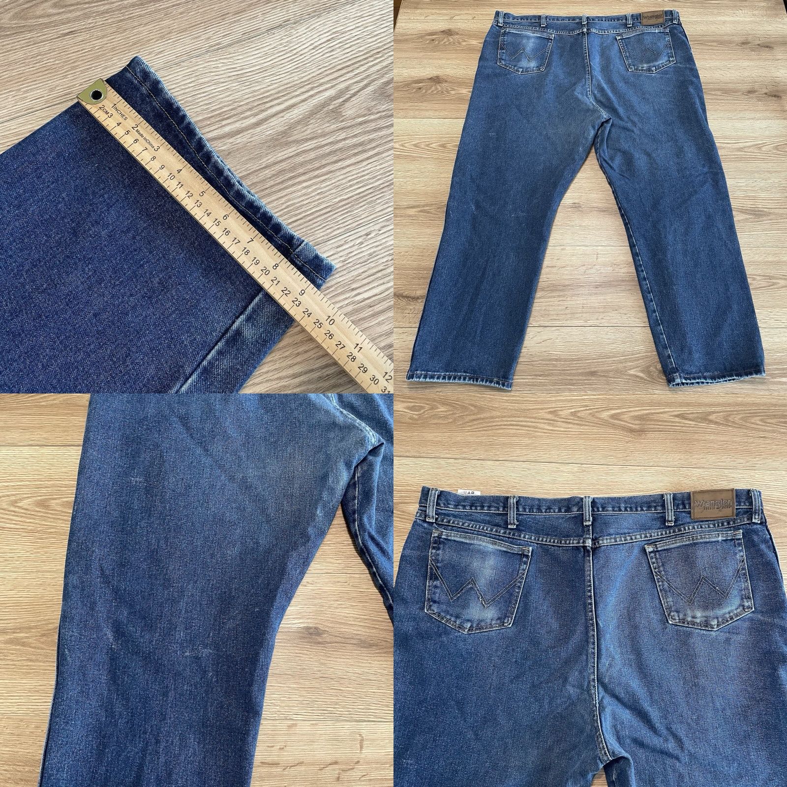 Wrangler Wrangler Rugged Wear Men's 50x30 Relaxed Fit Distressed Blue Denim Jeans Straight Cowboy Size US 34 / EU 50 - 8 Thumbnail