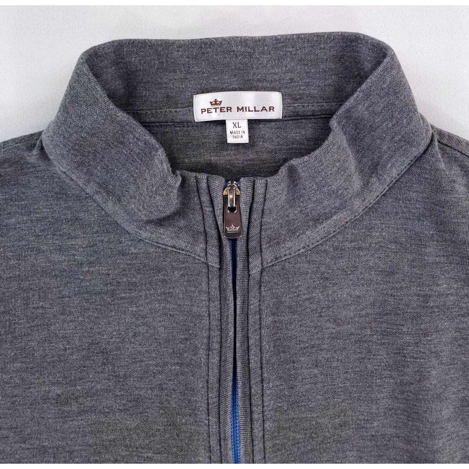 Peter Millar Peter Millar Crown Comfort 1/4 Zip Gray Long Sleeve Mens XL Shirt Size US XL / EU 56 / 4 - 2 Thumbnail