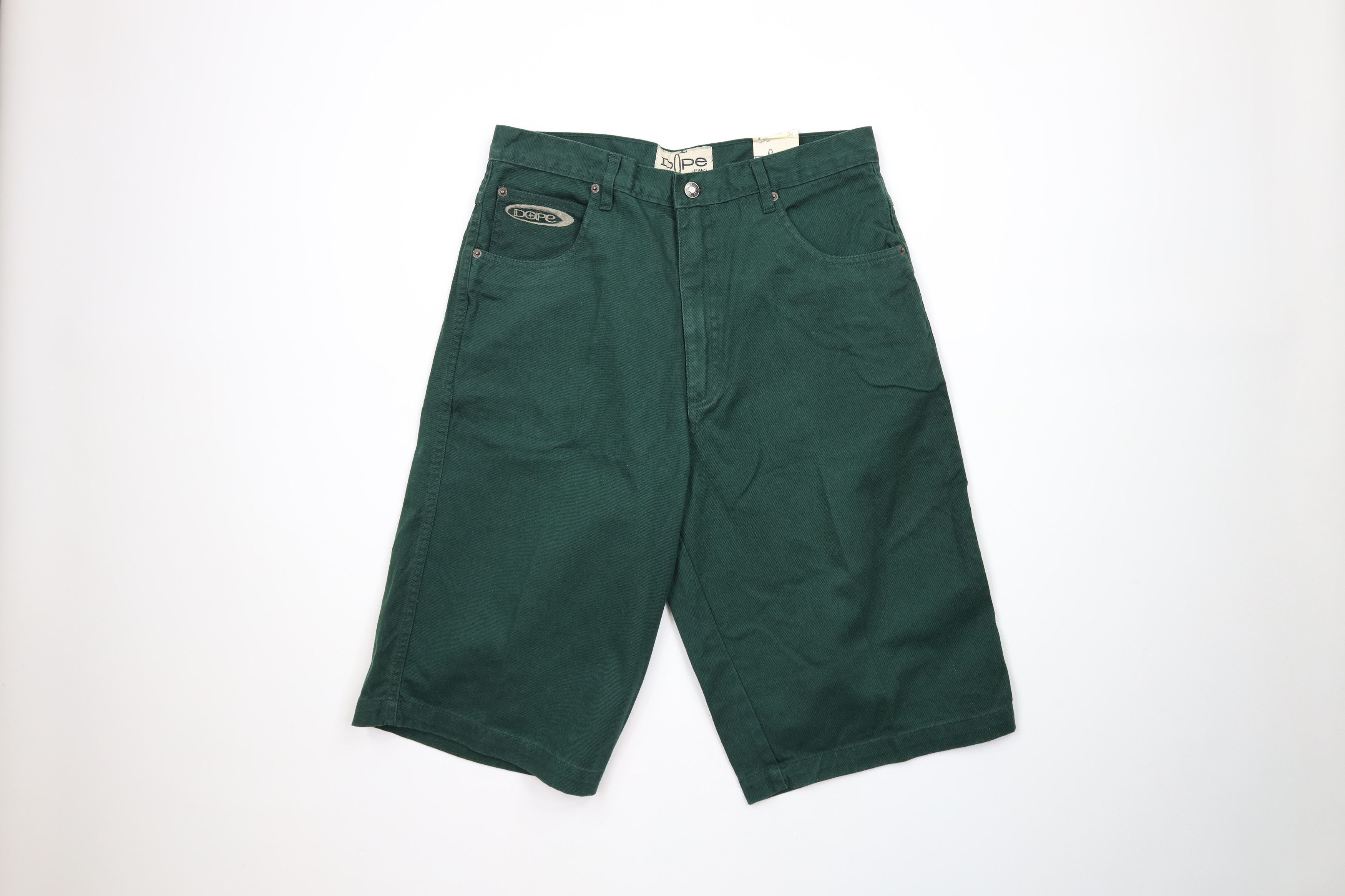 Vintage Deadstock Vintage 90s Streetwear Denim Shorts Jorts Green Size US 34 / EU 50 - 1 Thumbnail