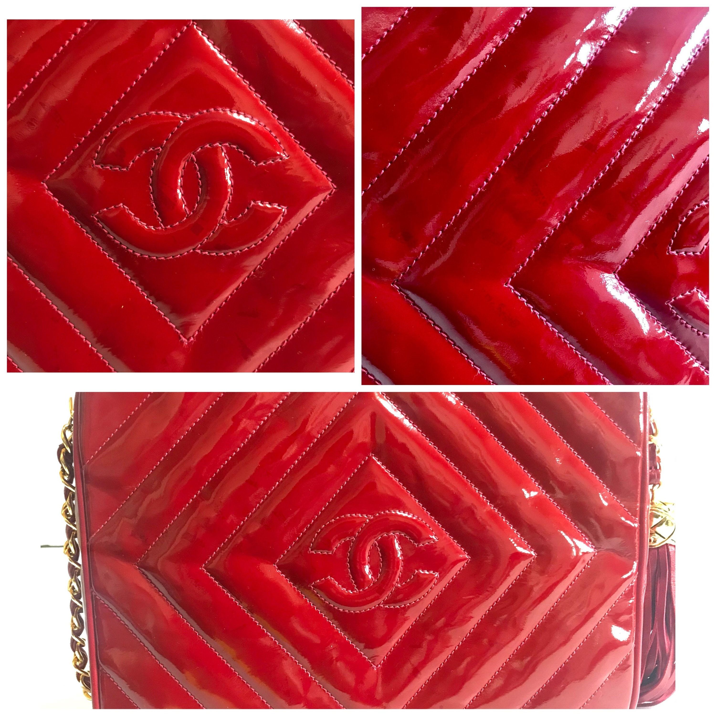 Chanel Vintage CHANEL lipstick red patent enamel shoulder bag Size ONE SIZE - 4 Thumbnail