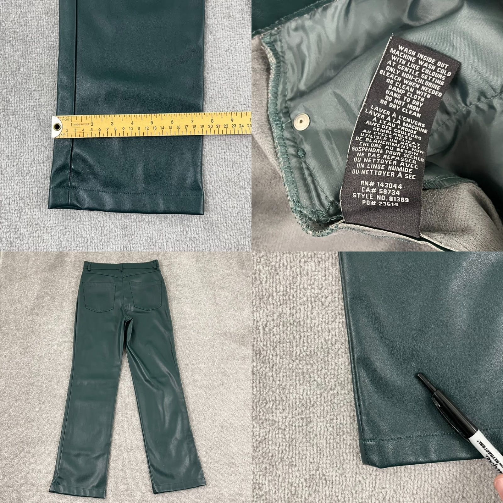 7 For All Mankind 7 For All Mankind Pants Womens Small 29" Ankle Faux Leather Straight Leg 81389 Green Size 28" / US 6 / IT 42 - 8 Thumbnail