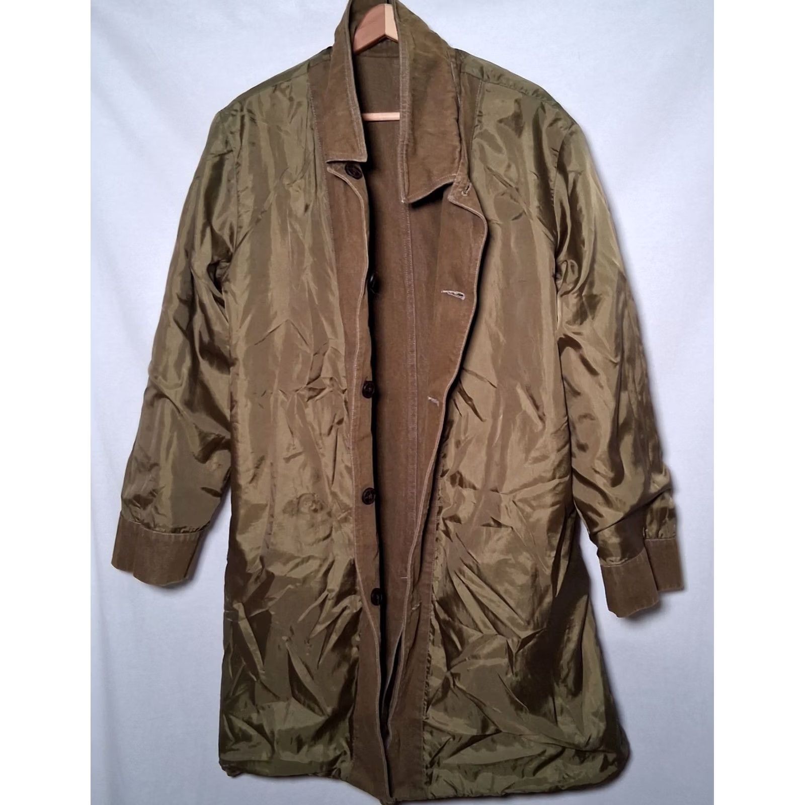 Denim & Co. VINTAGE Denim & Co Trench Coat Jacket Women 1X Army Green Denim Plus Size Trench Coat Jacket Feminine Casual Workwear Military Utility Vintage 1990s Size XL / US 12-14 / IT 48-50 - 4 Thumbnail