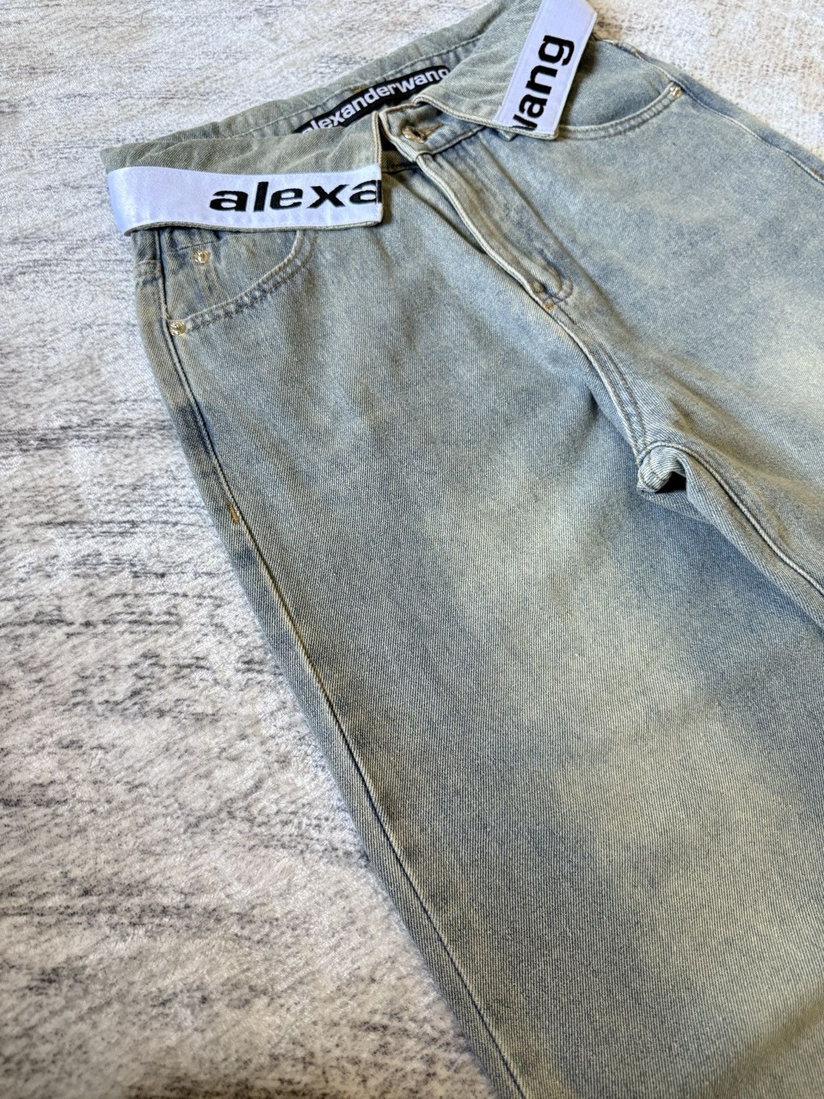 Alexander Wang Alexander Wang Trompe L’oeil Collar Waist Baggy Loose Jeans Size US 27 - 11 Thumbnail