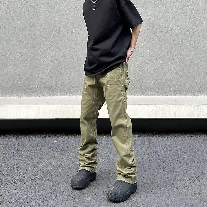 Japanese Brand × Vintage American Style Vibe Cargo Pants Trendy Straight-leg Long Size US 35 - 1 Thumbnail