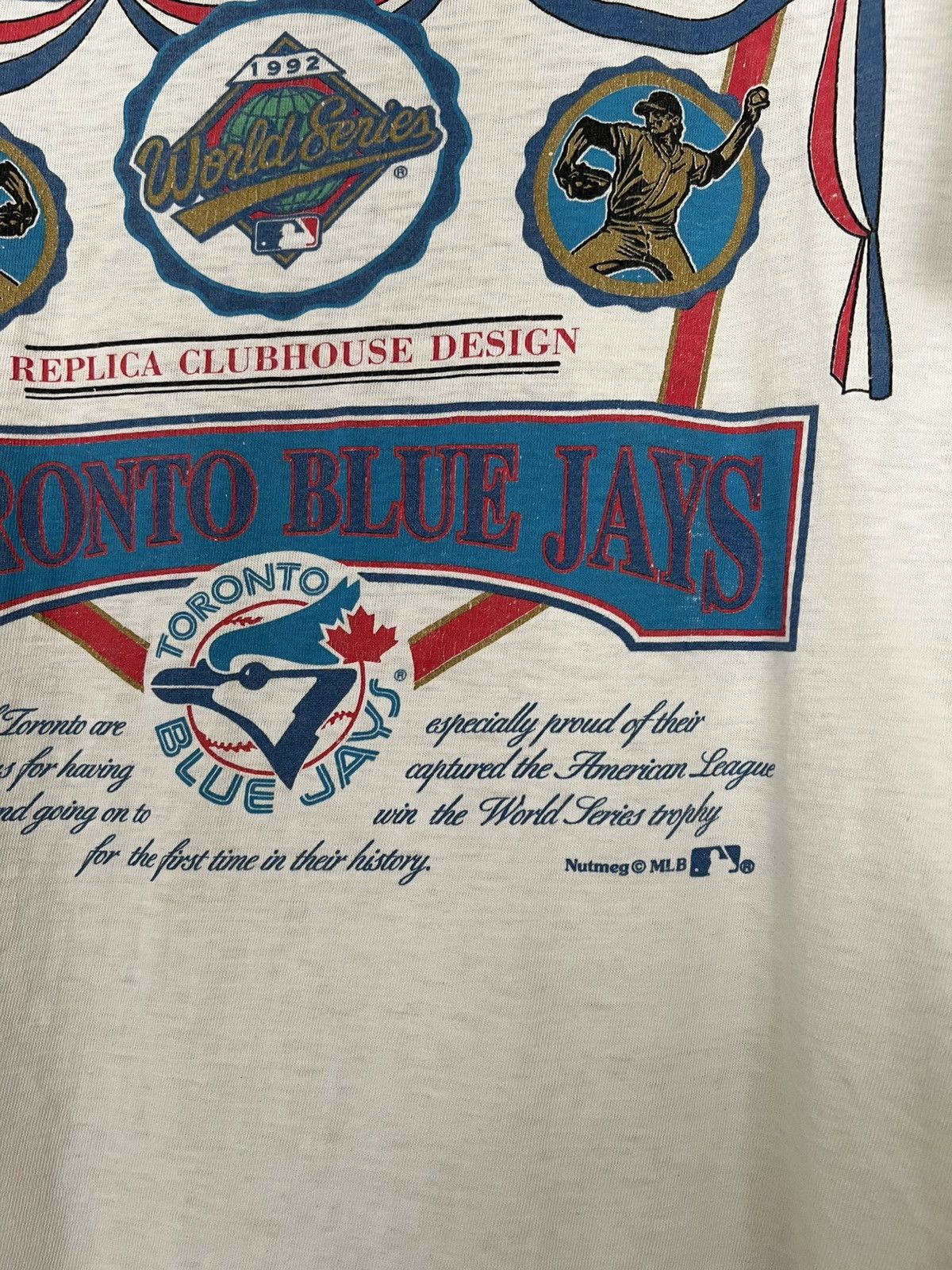 MLB Vintage 1992 Toronto Blue Jays Champions T-Shirt MLB Size US XL / EU 56 / 4 - 7 Thumbnail
