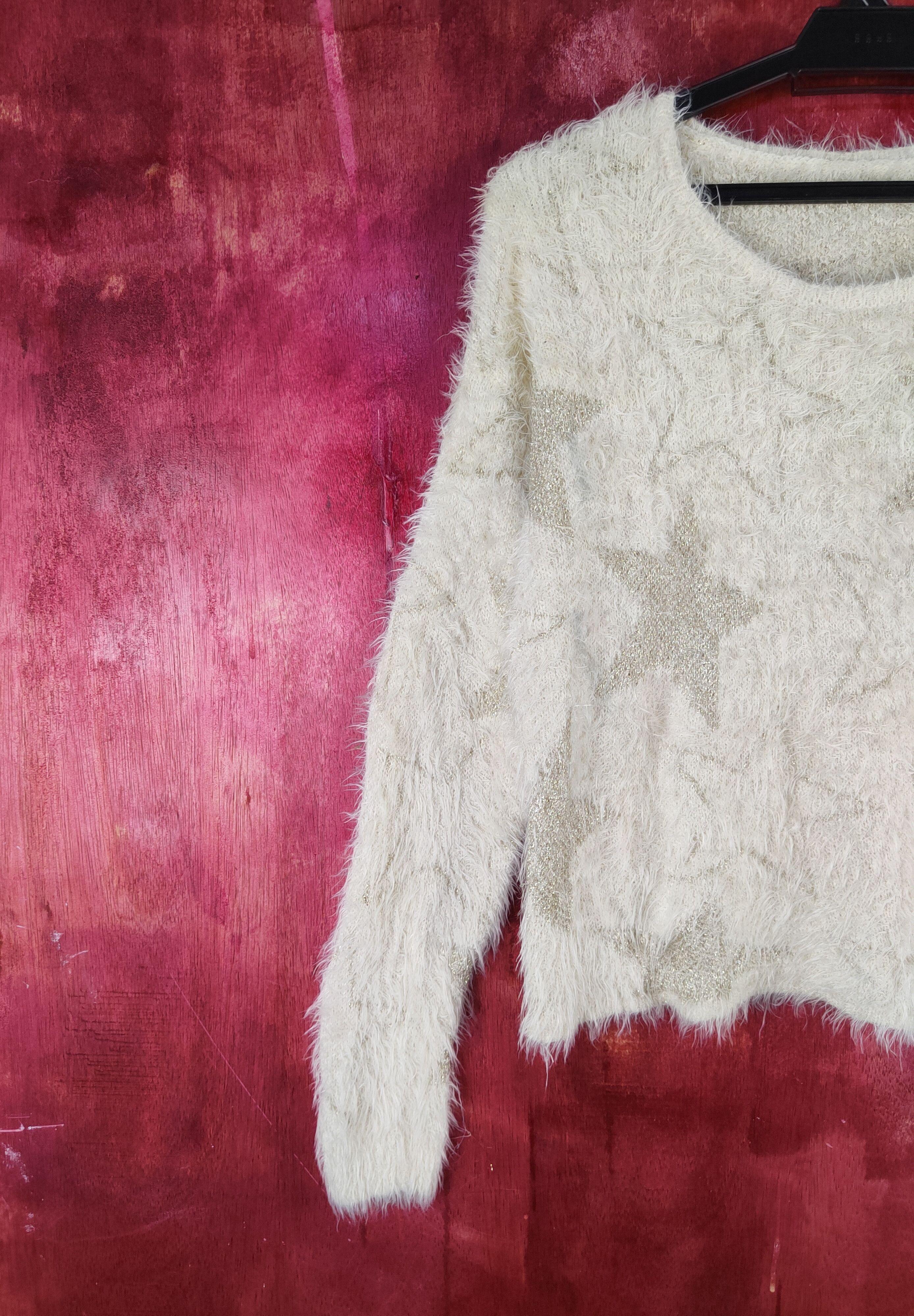 Japanese Brand × Vintage Star Art Stuff 🔥Here's Avenue Cream Fur Mohair Knitwear Size S / US 4 / IT 40 - 3 Thumbnail