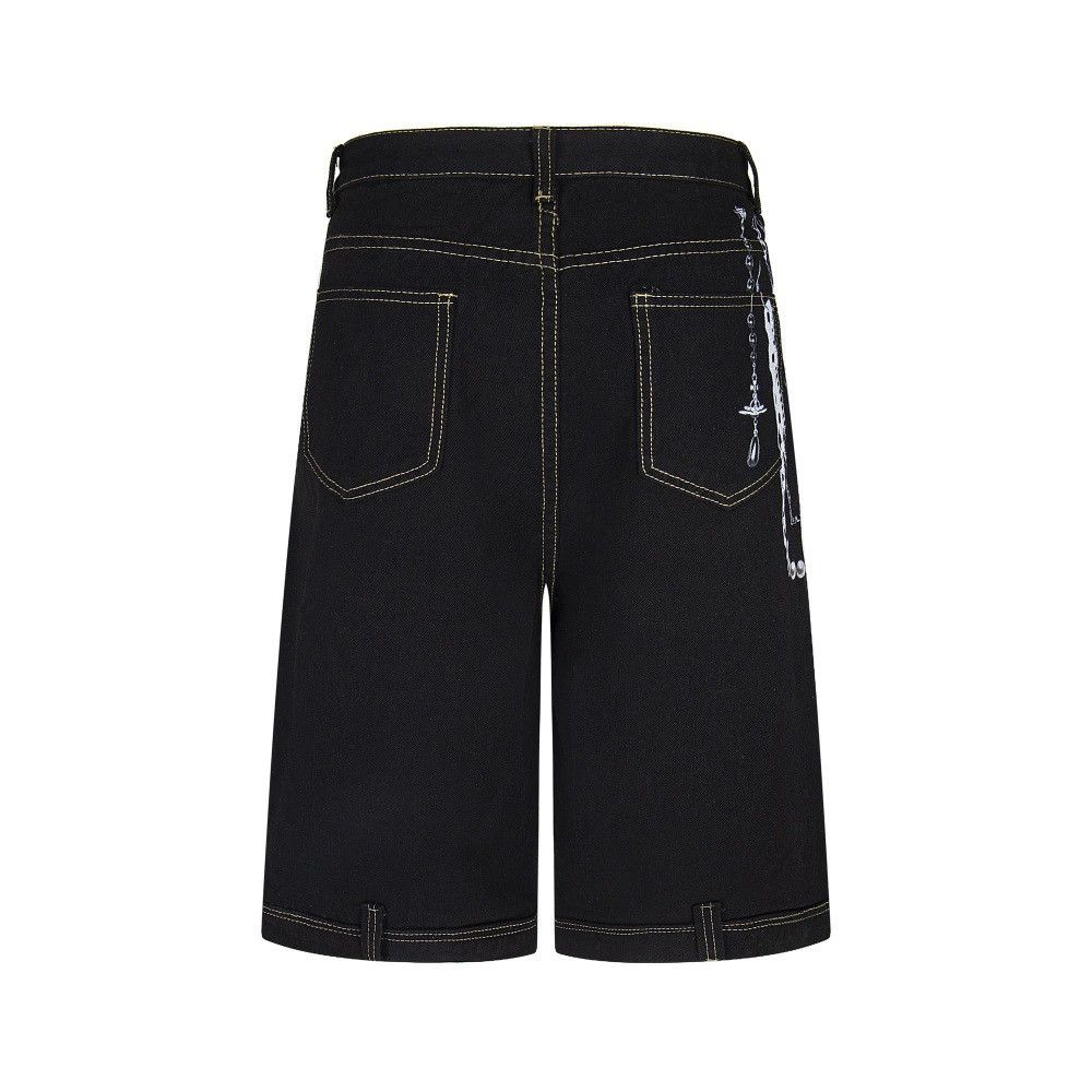Japanese Brand × Jean Men's washed straight-cut cargo poker print denim shorts Size US 32 / EU 48 - 2 Thumbnail