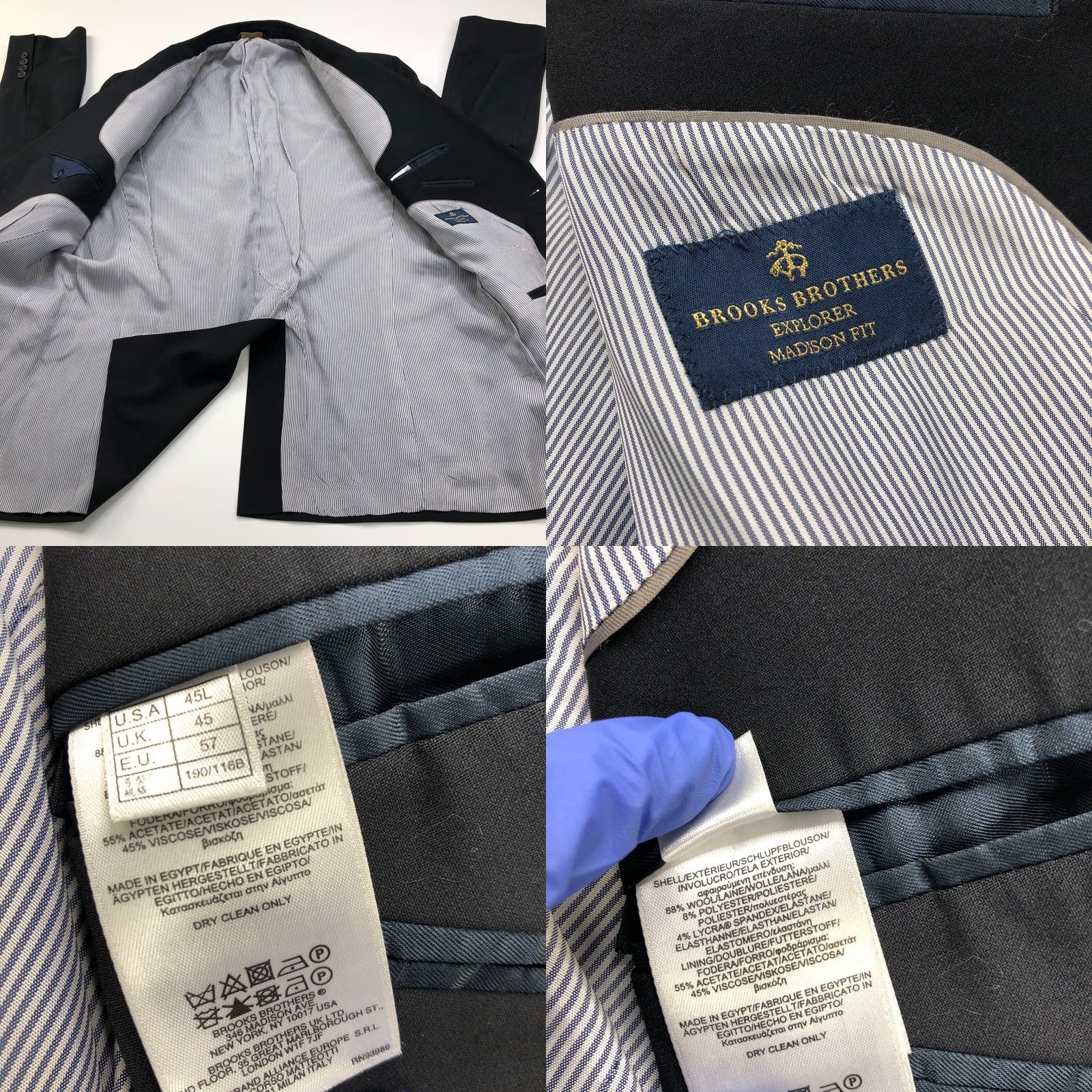Brooks Brothers Brooks Brothers Explorer Madison Fit Long Button Blazer Jacket 45 Black Men Size 48R - 10 Thumbnail