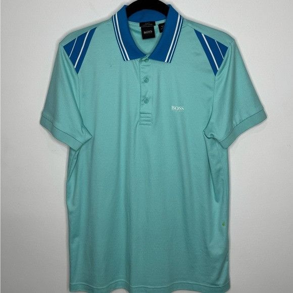 Hugo Boss Hugo Boss Paule 1 Slim Fit Luxury Cotton Polo Shirt Blue Gre Size US M / EU 48-50 / 2 - 1 Thumbnail