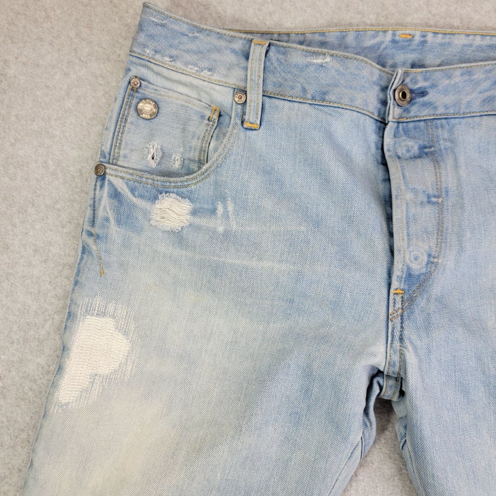 G-Star G STAR ARC 3D SLIM MENS LIGHT BLUE JEANS SIZE W32 L32 distressed button fly Size US 32 / EU 48 - 4 Thumbnail
