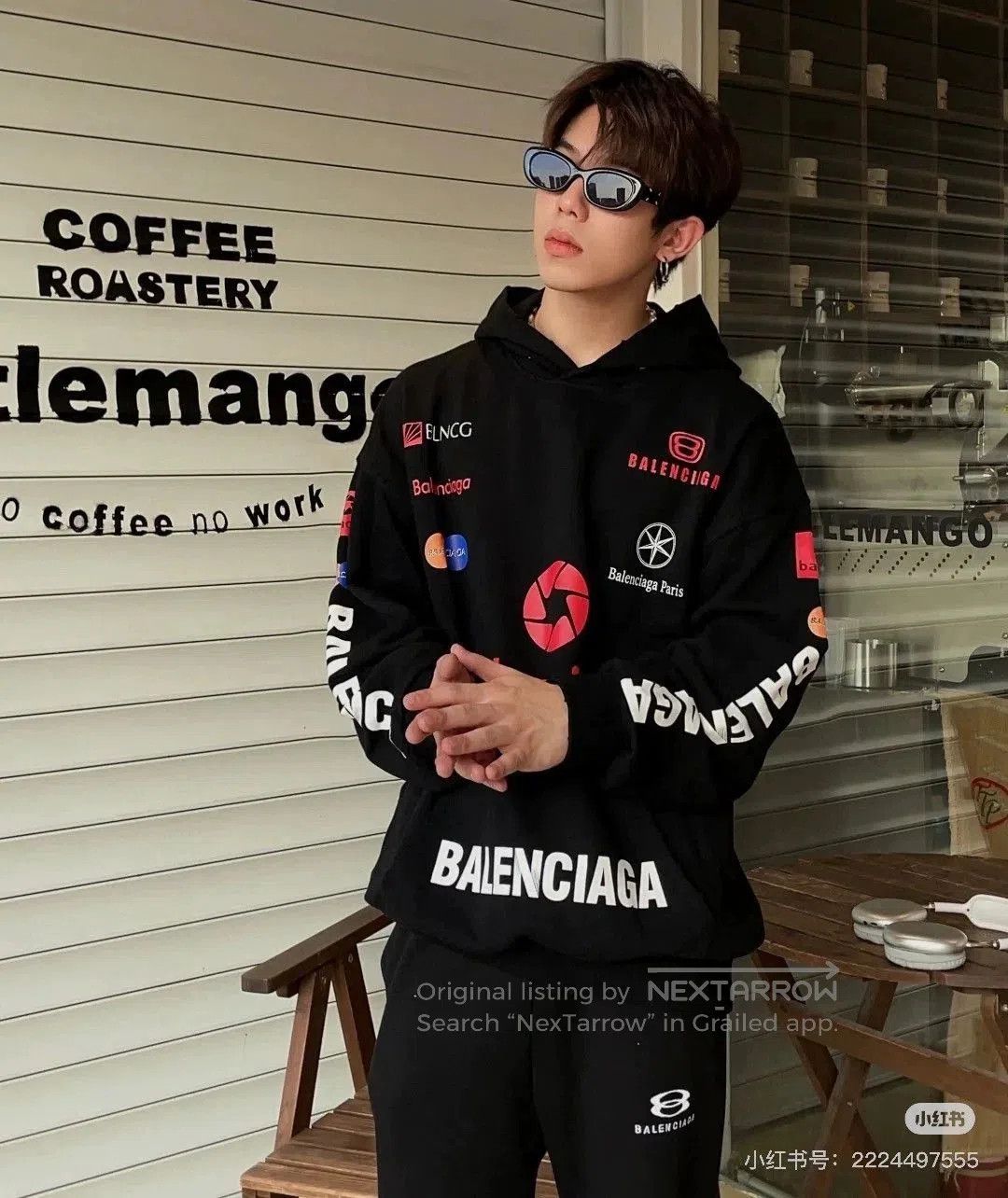 Balenciaga Balenciaga Racing Hoodie in Black Color. Size US L / EU 52-54 / 3 - 9 Thumbnail