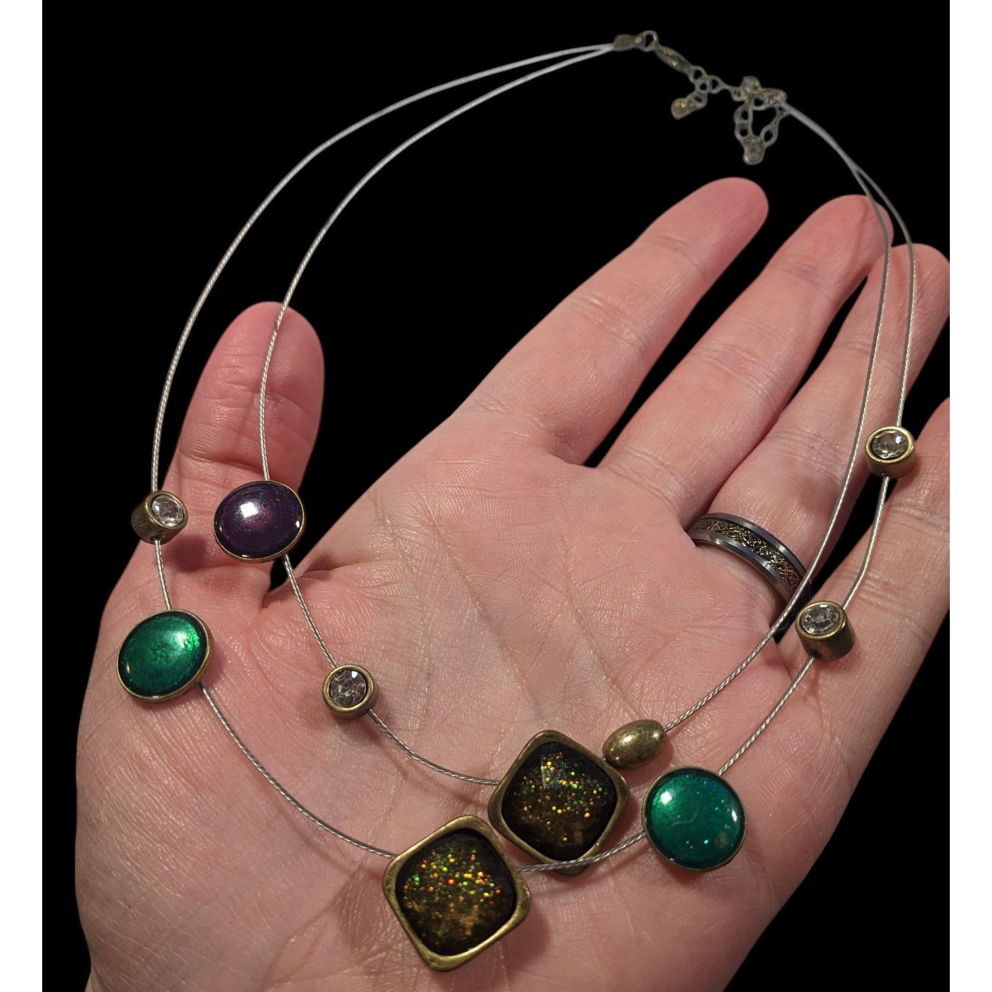 Other Whimsical Glitter Metallic Floating Necklace Size ONE SIZE - 4 Thumbnail