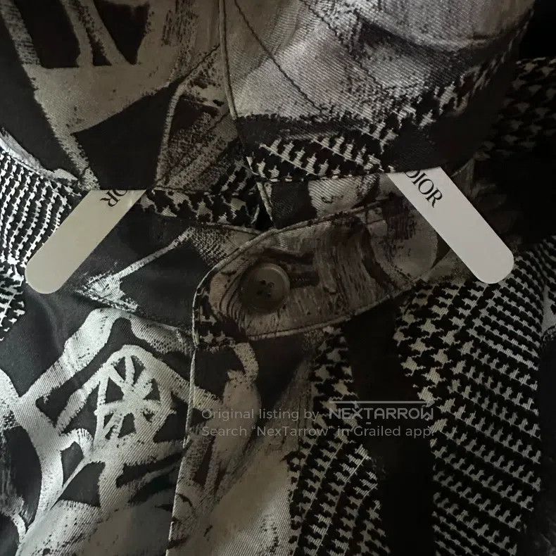 Dior Dior Size39 Black and white rose print shirt Size US XXS / EU 40 - 7 Thumbnail