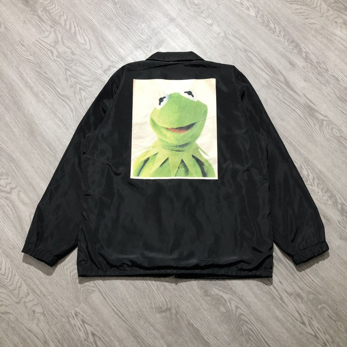 2000s Disney The Muppets Kermit Big Frame Coach Jacket Black
