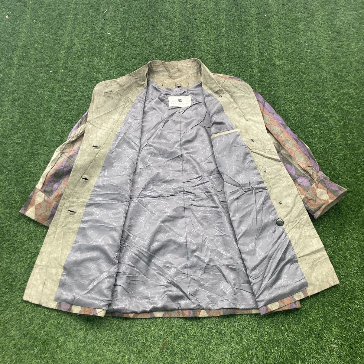 Genuine Leather × Pierre Balmain PIERRE BALMAIN PARIS PATCHWORK DESIGN LEATHER LONG JACKET Size ONE SIZE - 2 Thumbnail