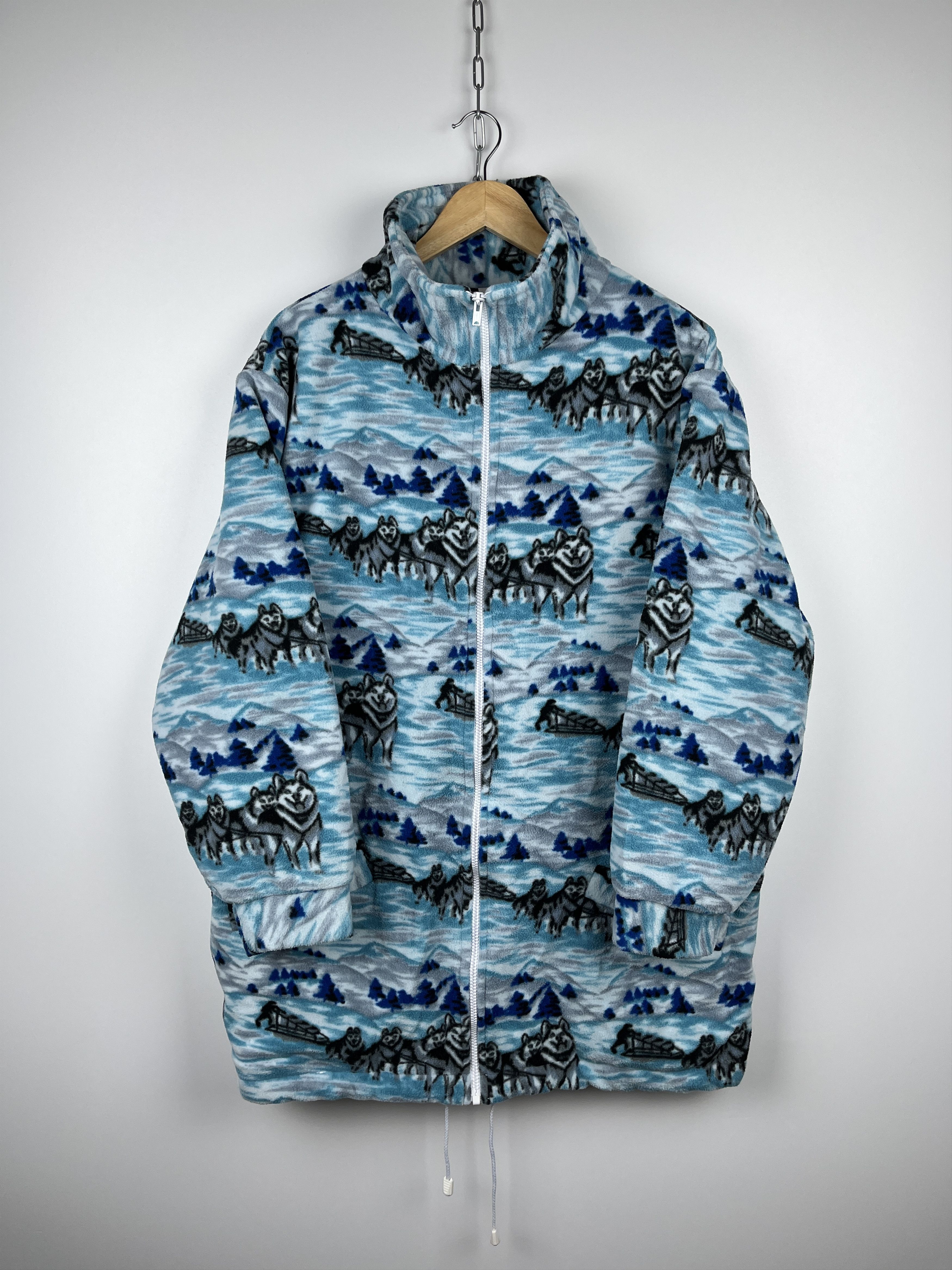 Vintage Husky Mountain Winter Pattern Ski Full Zip Fleece Jacket Size US S / EU 44-46 / 1 - 11 Thumbnail