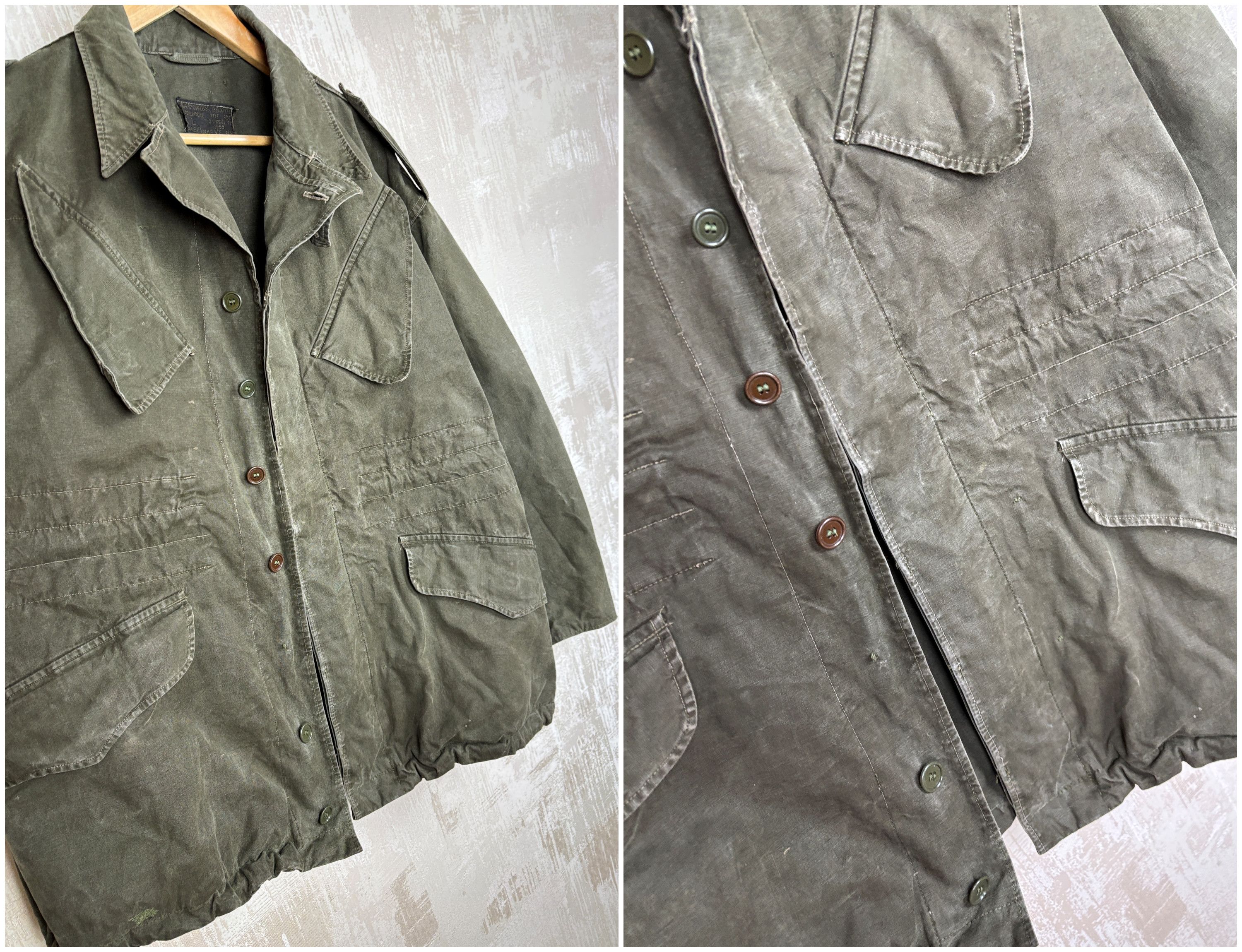Vintage VTG Belgian Army Field Jacket 1959 A.M. Seynaeve Military Size US M / EU 48-50 / 2 - 15 Thumbnail