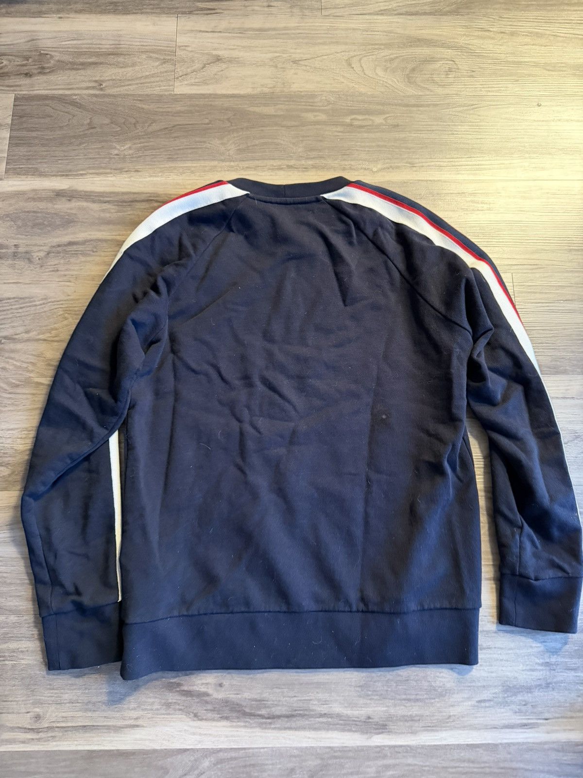 Sandro Navy Blue Striped Sleeve Sweatshirt Size US M / EU 48-50 / 2 - 2 Thumbnail