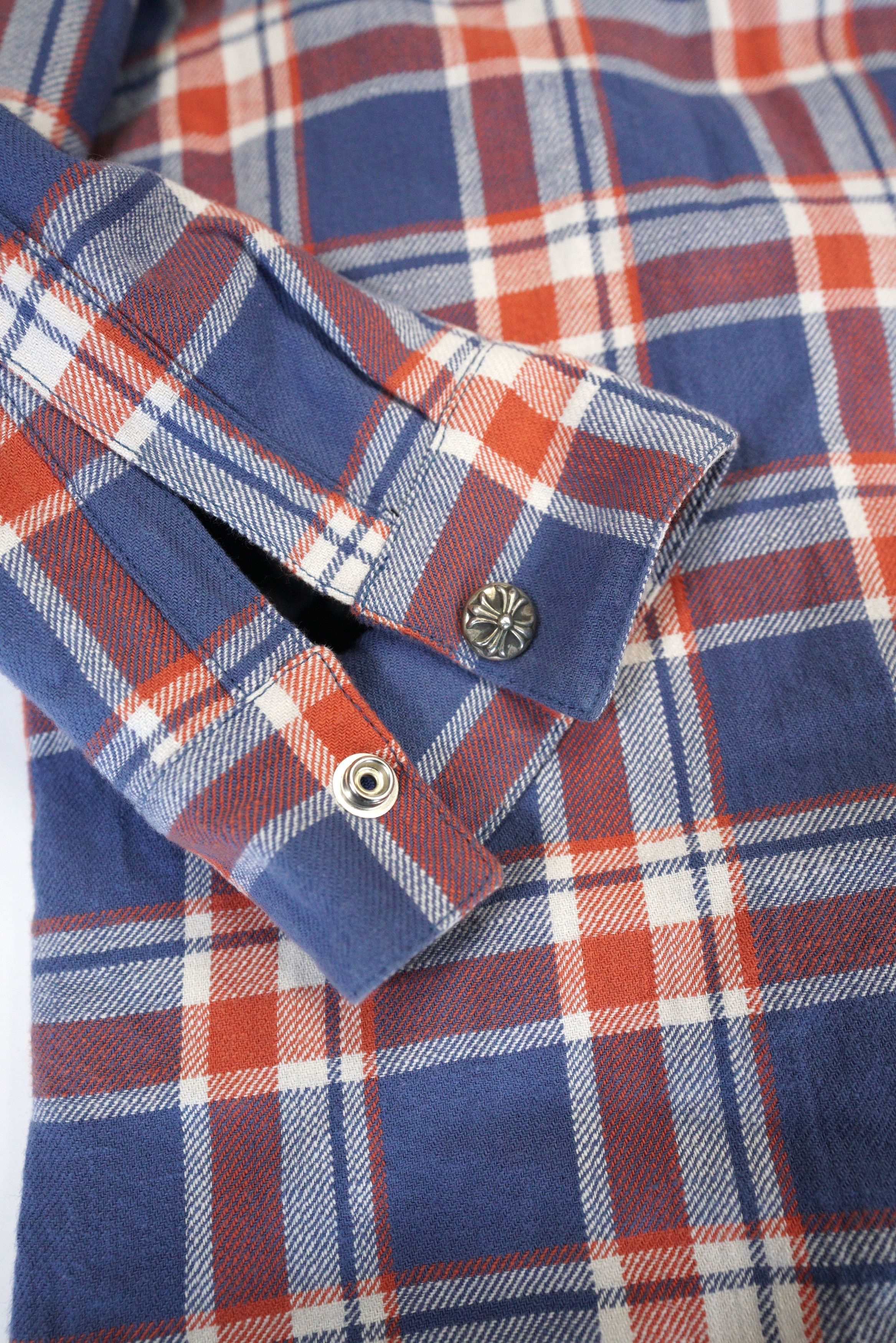 Chrome Hearts Chrome Hearts Blue & Red Plaid Cropped Cargo Flannel Shirt Size US XL / EU 56 / 4 - 9 Thumbnail
