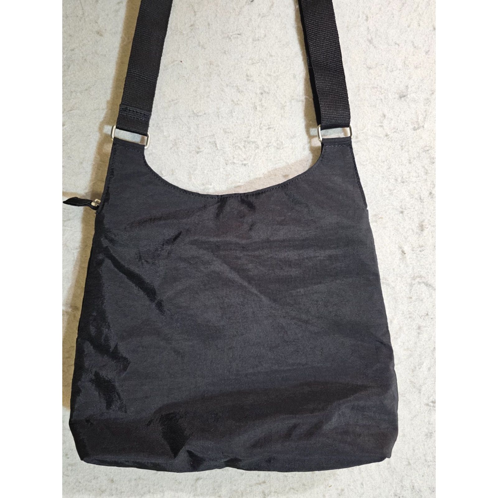 Vintage Baggallini Signature Black Nylon Crossbody Bag Medium Purse Multi Pocket Criss Cross Size ONE SIZE - 5 Thumbnail