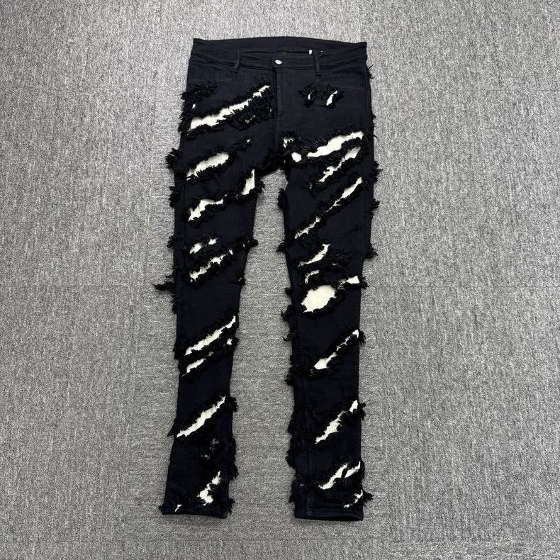 Rick Owens Rick Owens Knife cuts destroy torn jeans Size US 44 / EU 60 - 1 Thumbnail