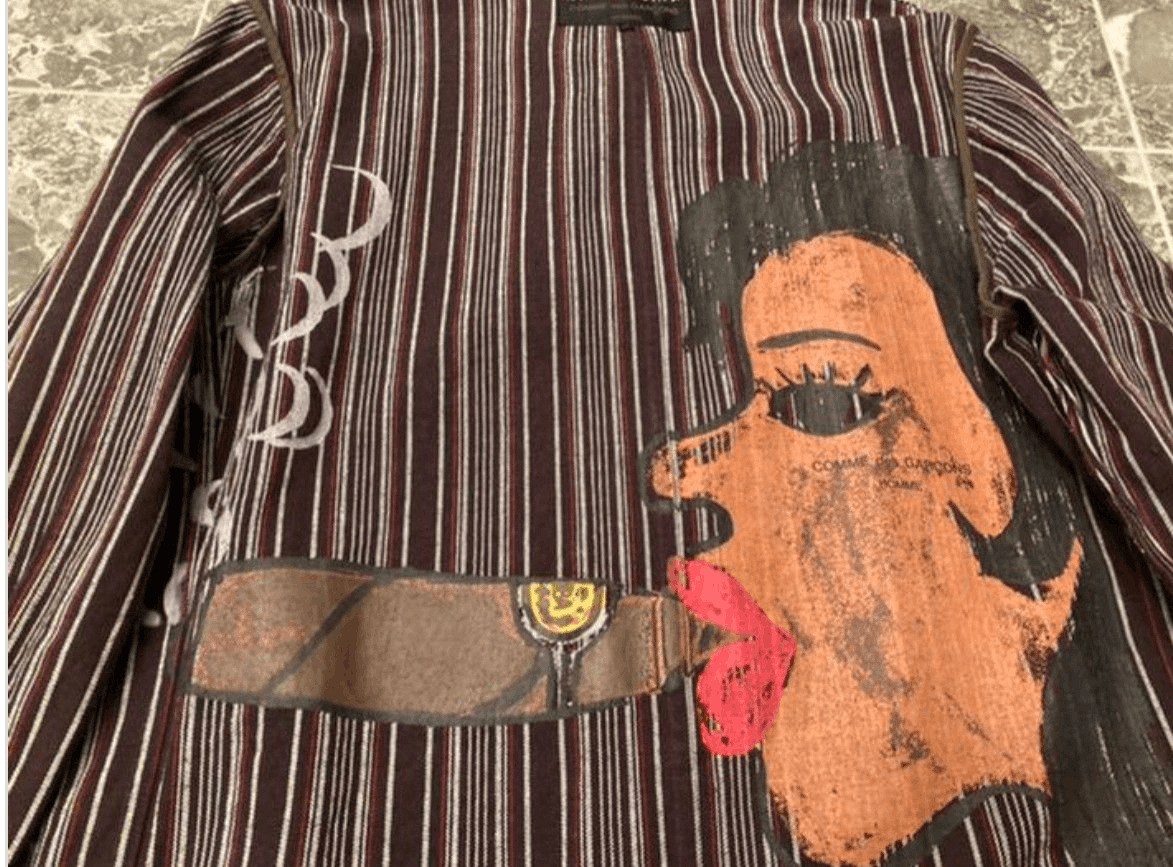 Comme des Garcons AD2002 Comme Des Garçons Homme Pinstripe Painted Cuba Blazer Size US M / EU 48-50 / 2 - 2 Thumbnail