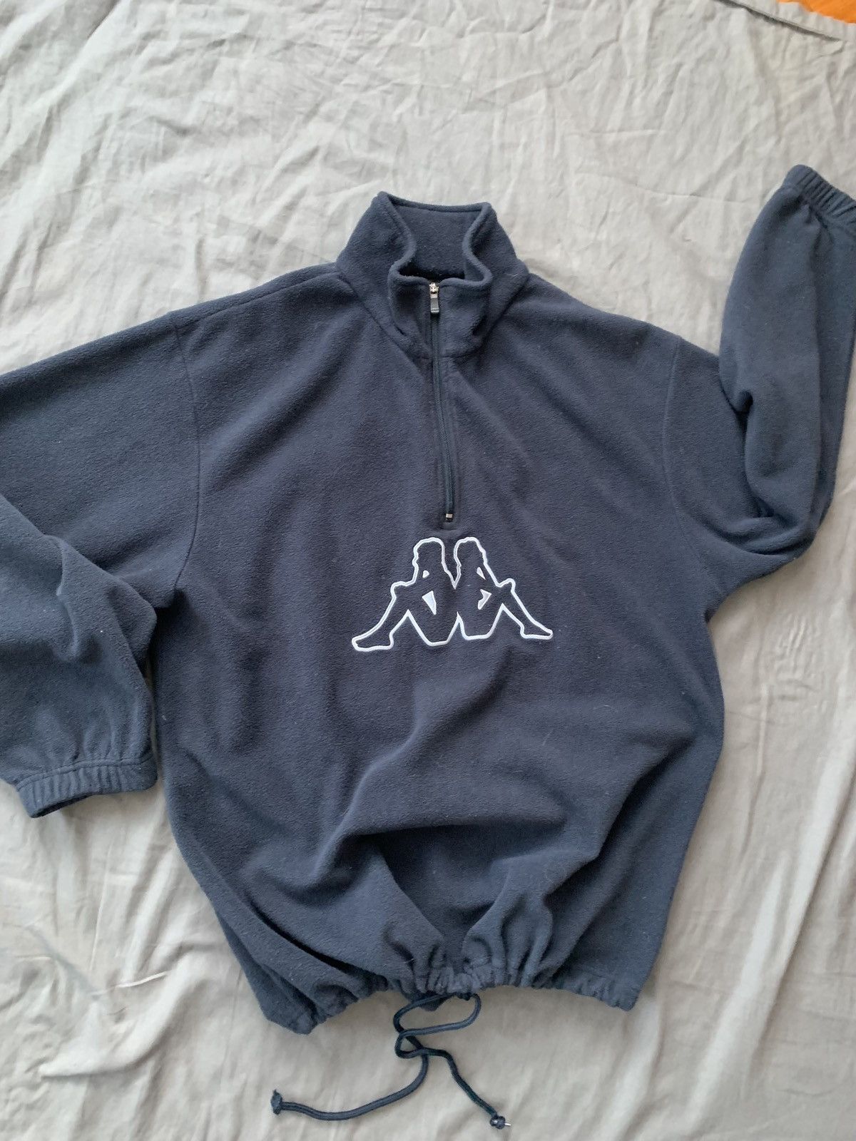 KAPPA FLEECE 1/4 ZIP UP VINTAGE BIG LOGO SWEATSHIRT
