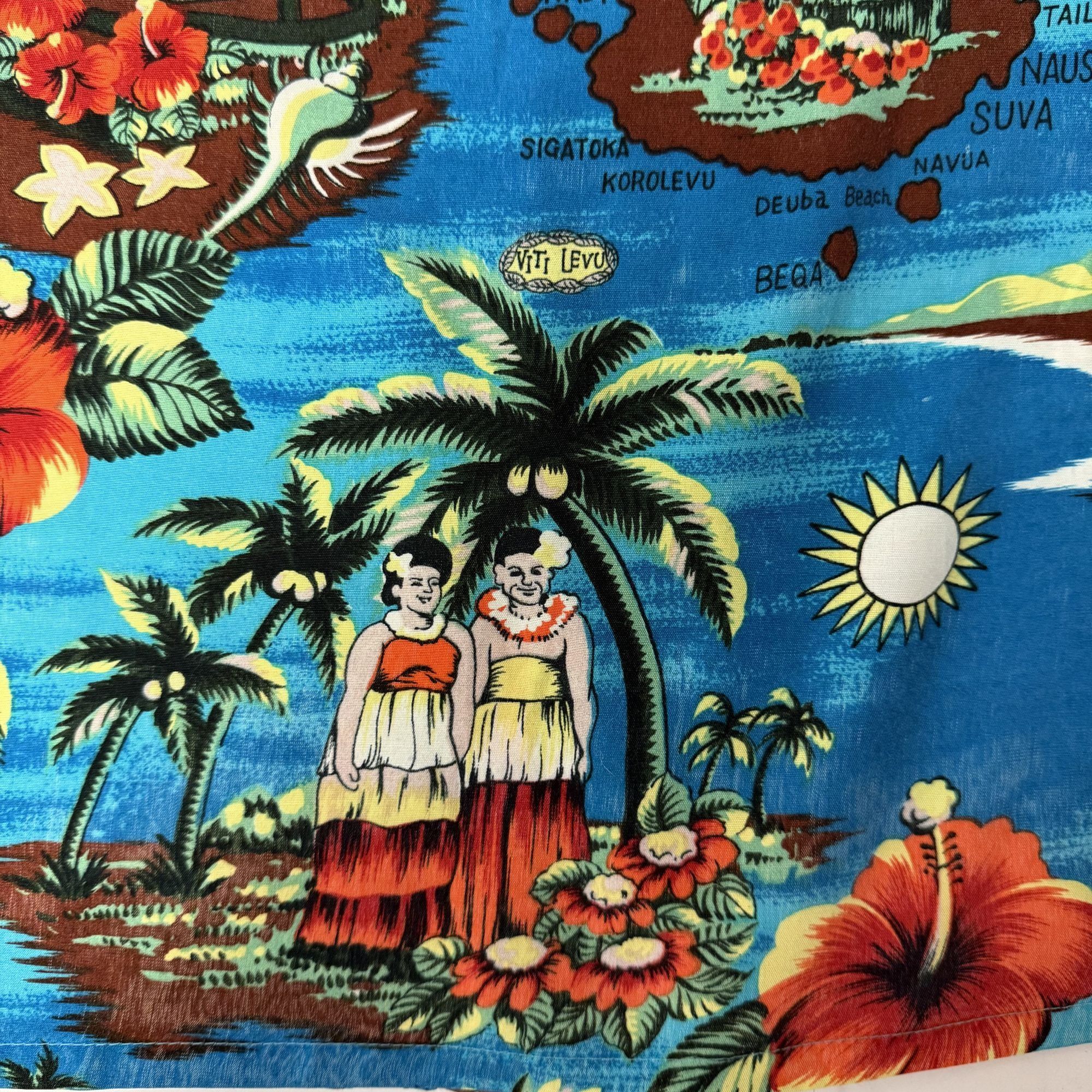 Other 2 pc LOT Vtg Wedding FIGHTING SAVAGES Floral Hawaiian Shirts Size US S / EU 44-46 / 1 - 18 Thumbnail