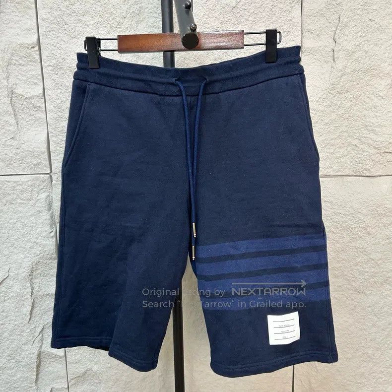Thom Browne Thom Browne size 1 Dark Blue Classic Striped Cotton Shorts Size US 30 / EU 46 - 1 Thumbnail