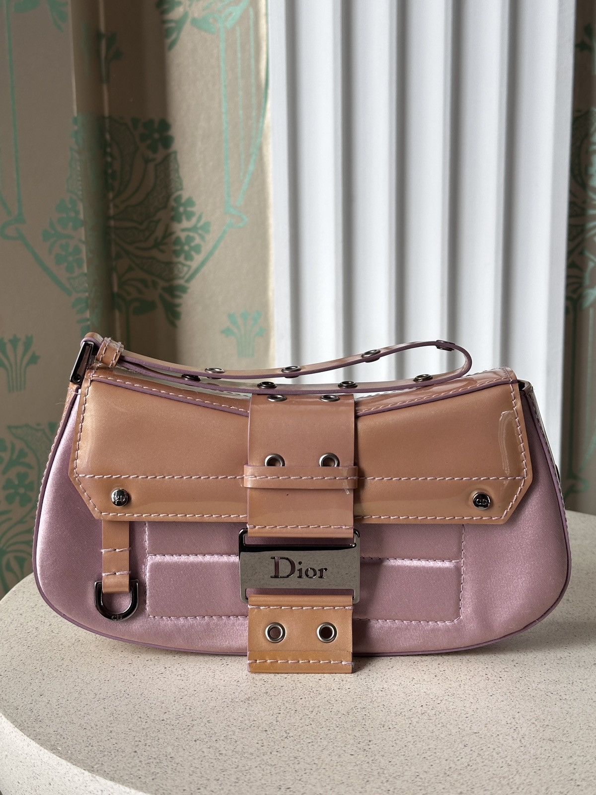 Dior 2002 Dior Street Chic Mini Columbus Pink Satin Clutch Bag Size ONE SIZE - 1 Thumbnail