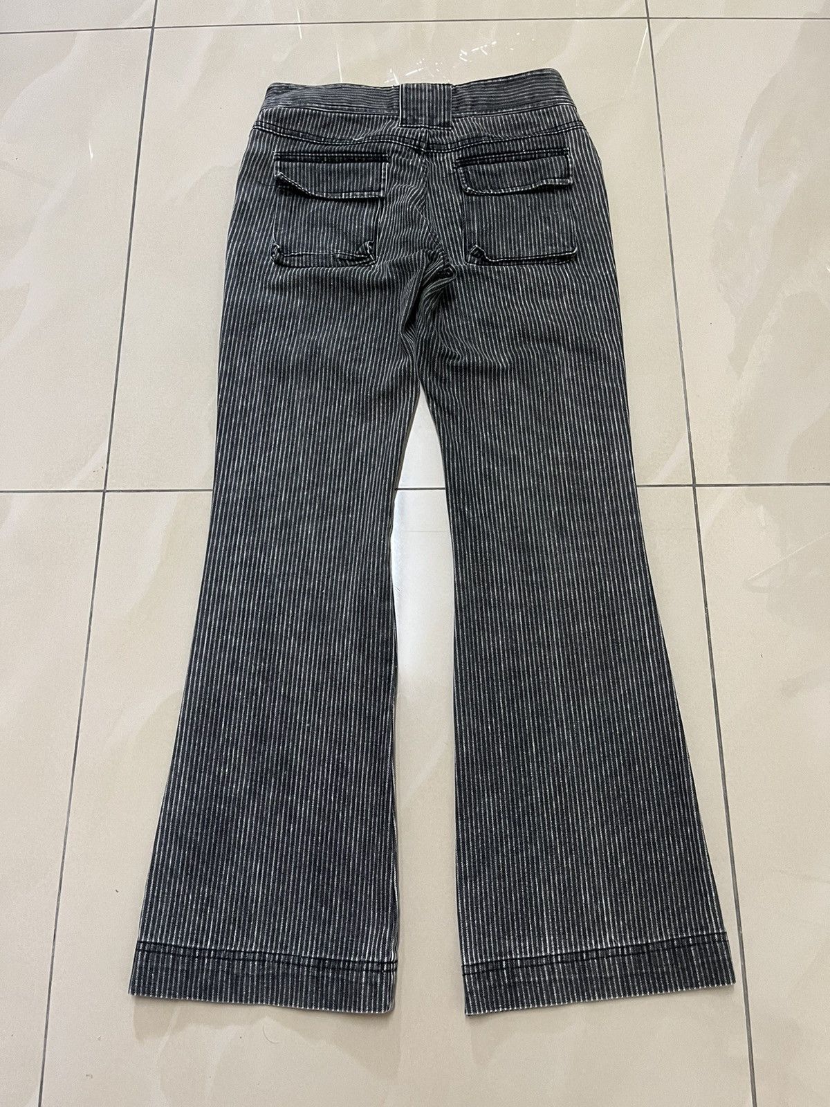 Tornado Mart Black stripe Flared low rise multi pocket wideleg Size US 28 / EU 44 - 7 Thumbnail