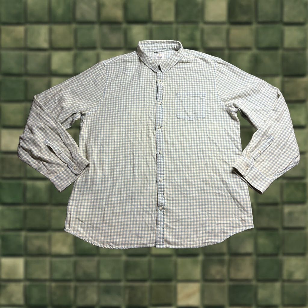 Marine Layer Marine Layer Flannel Shirt Mens 2XL Blue Plaid Button-Front Shacket Size US XXL / EU 58 / 5 - 1 Thumbnail