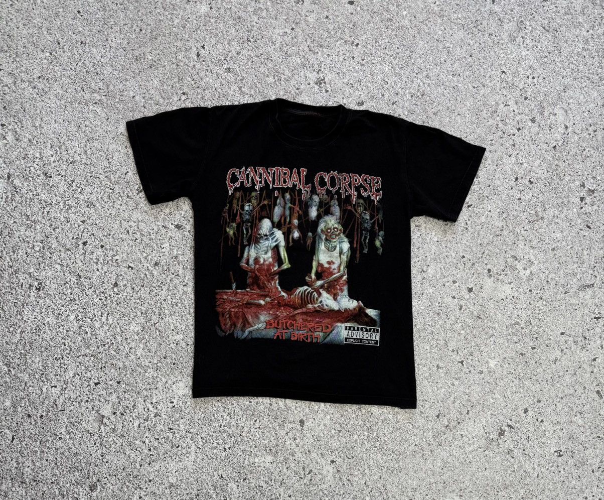 Band Tees Vintage Cannibal Corpse Butchered At Birth Rock Band T-Shirt Size US L / EU 52-54 / 3 - 3 Thumbnail