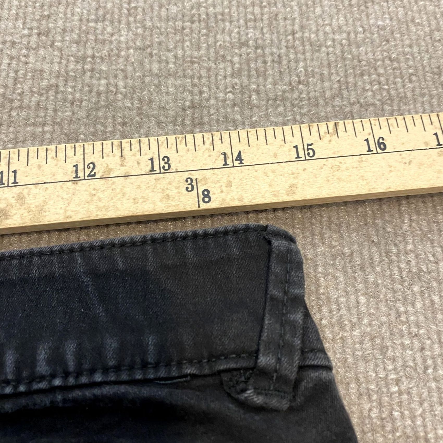 Vintage Democracy Jeans Womens 8 Black Dark Wash Mid Rise Stretch Skinny Absolution Denim 5-Pocket Size 30" / US 8 / IT 44 - 6 Thumbnail