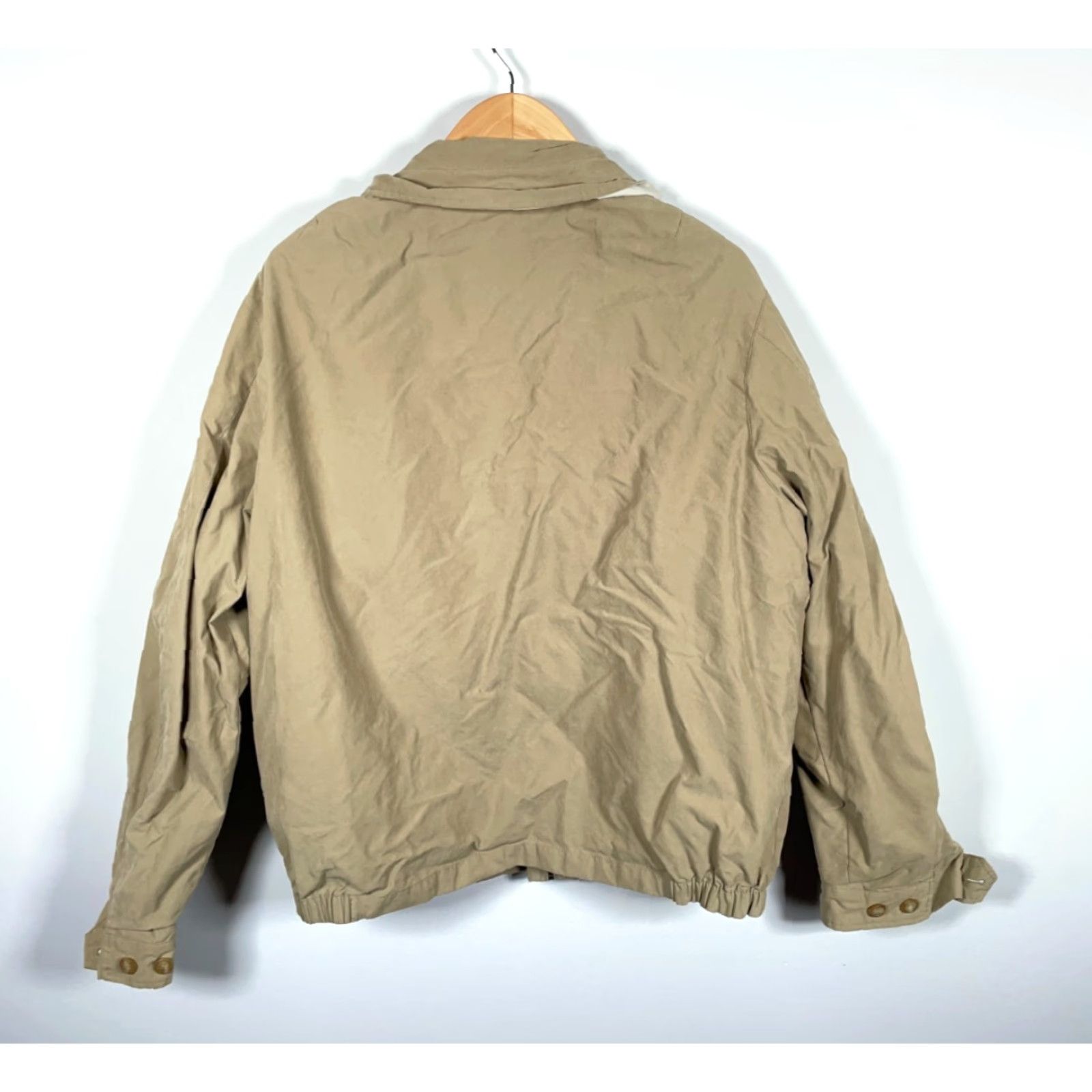 Nautica Nautica Jacket Mens 2XL Beige Nylon Blend Zip Up Lined Cotton Check Bomber 90s Vintage Men’s Regular Folded: Dry Clean Only Size US XXL / EU 58 / 5 - 2 Thumbnail